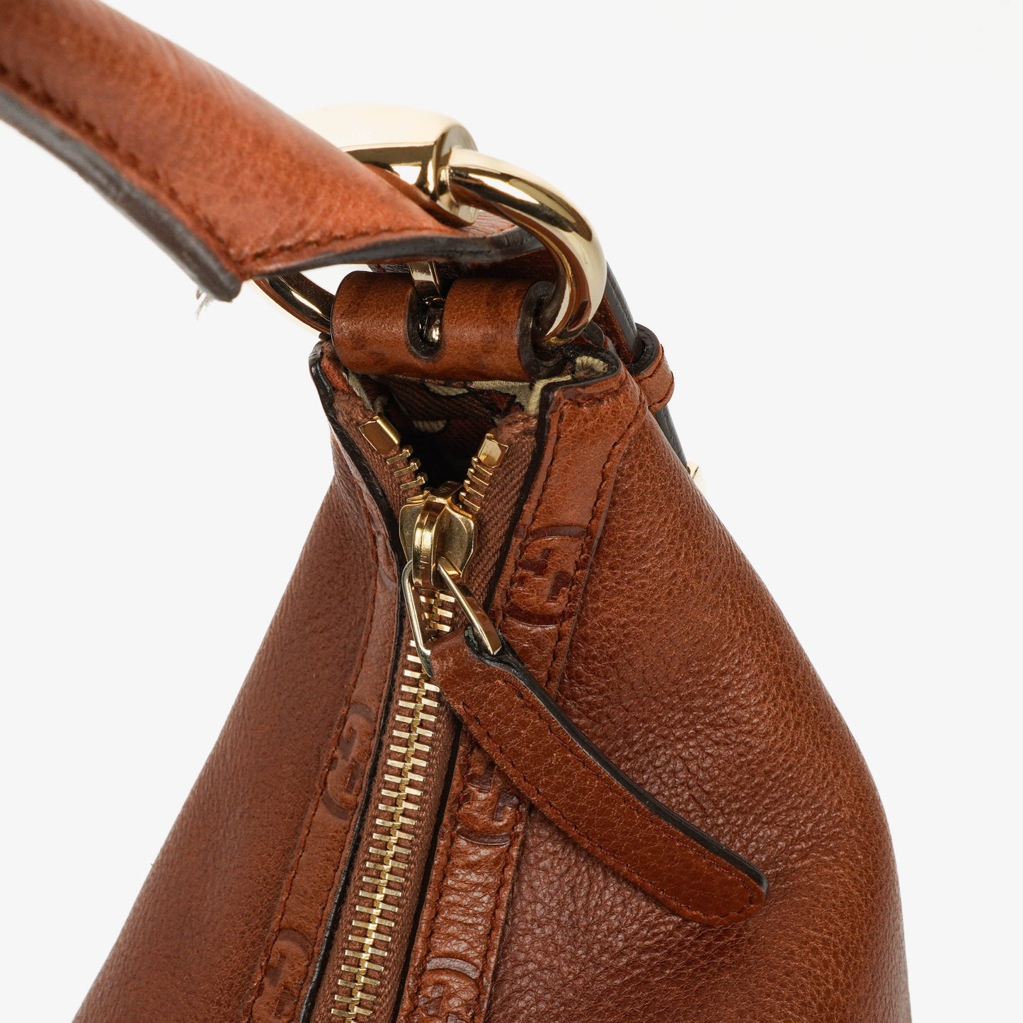 Gucci Brown Leather Signoria Hobo Shoulder Bag