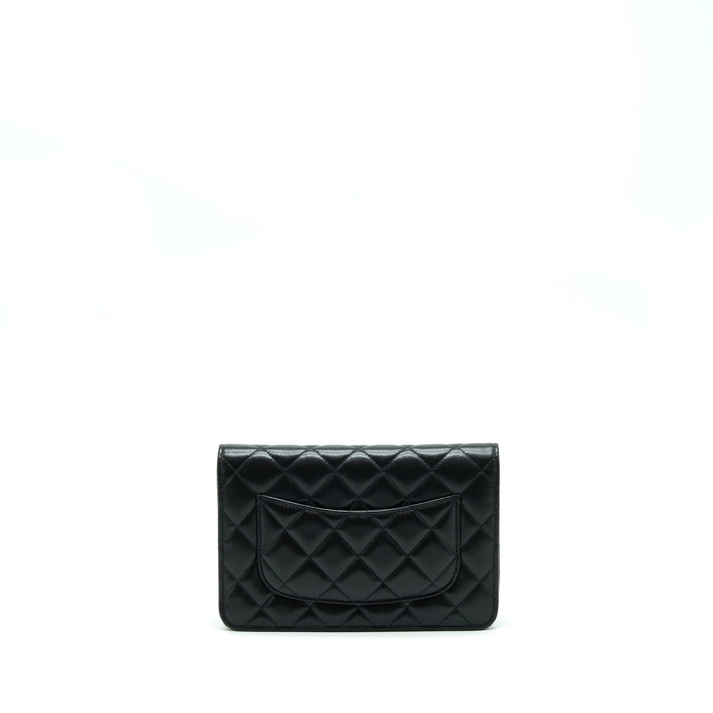 Chanel Ribbon Wallet On Chain Lambskin Black L
