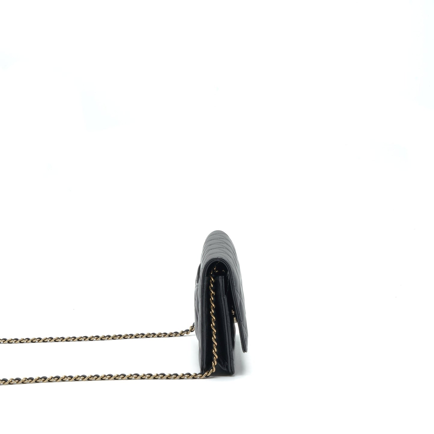 Chanel Ribbon Wallet On Chain Lambskin Black L