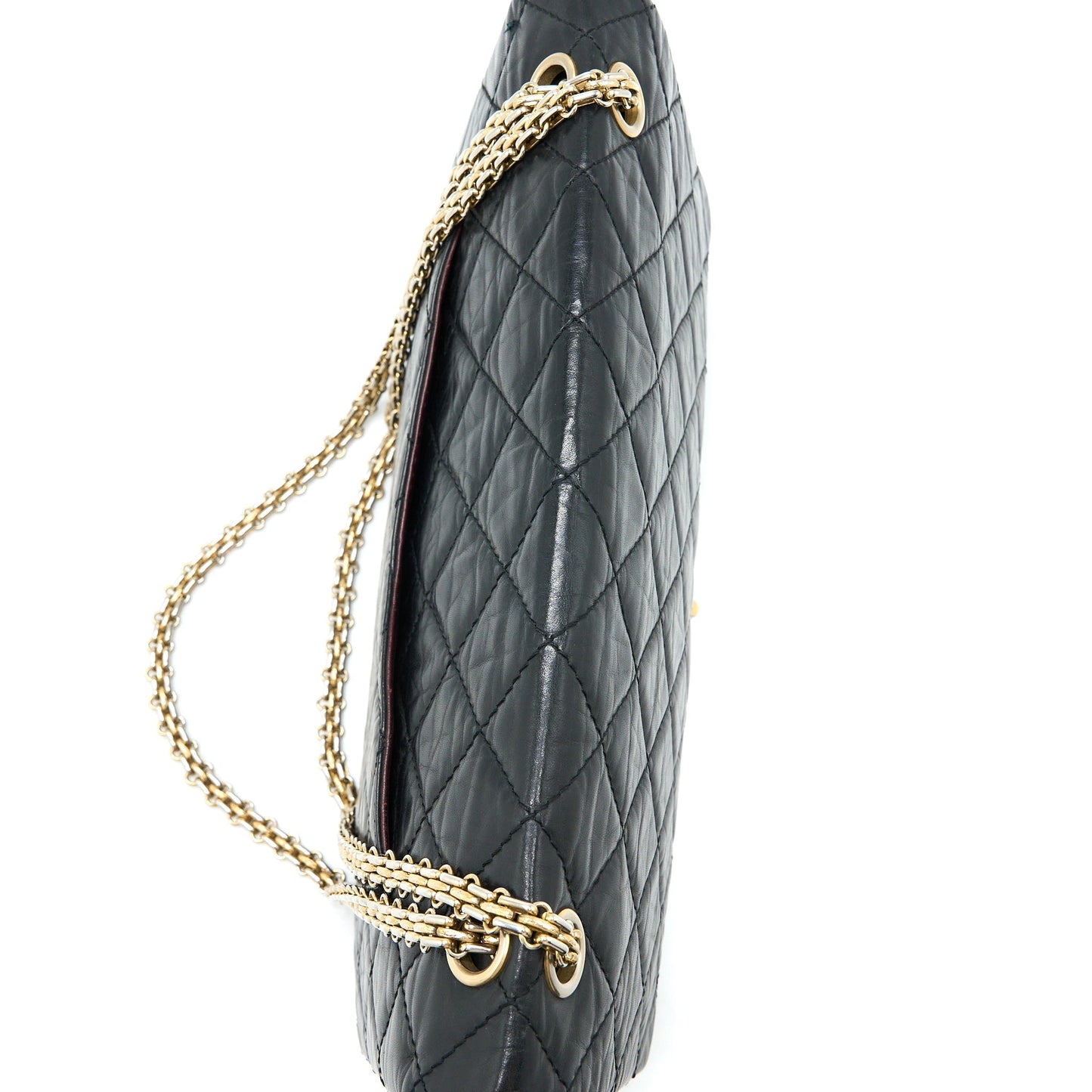 Chanel 2.55 227 Maxi Reissue Flap Bag Aged Calfskin Black L