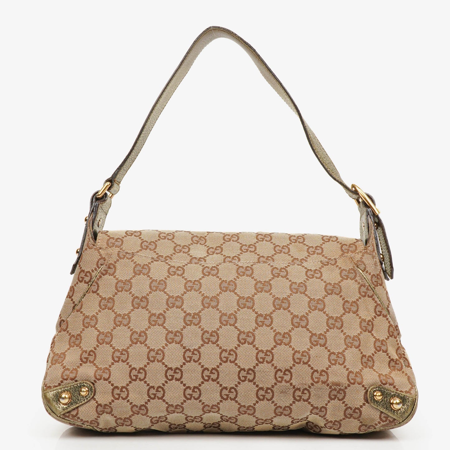 Gucci Beige/Metalic GG Canvas Horsebit Shoulder Bag