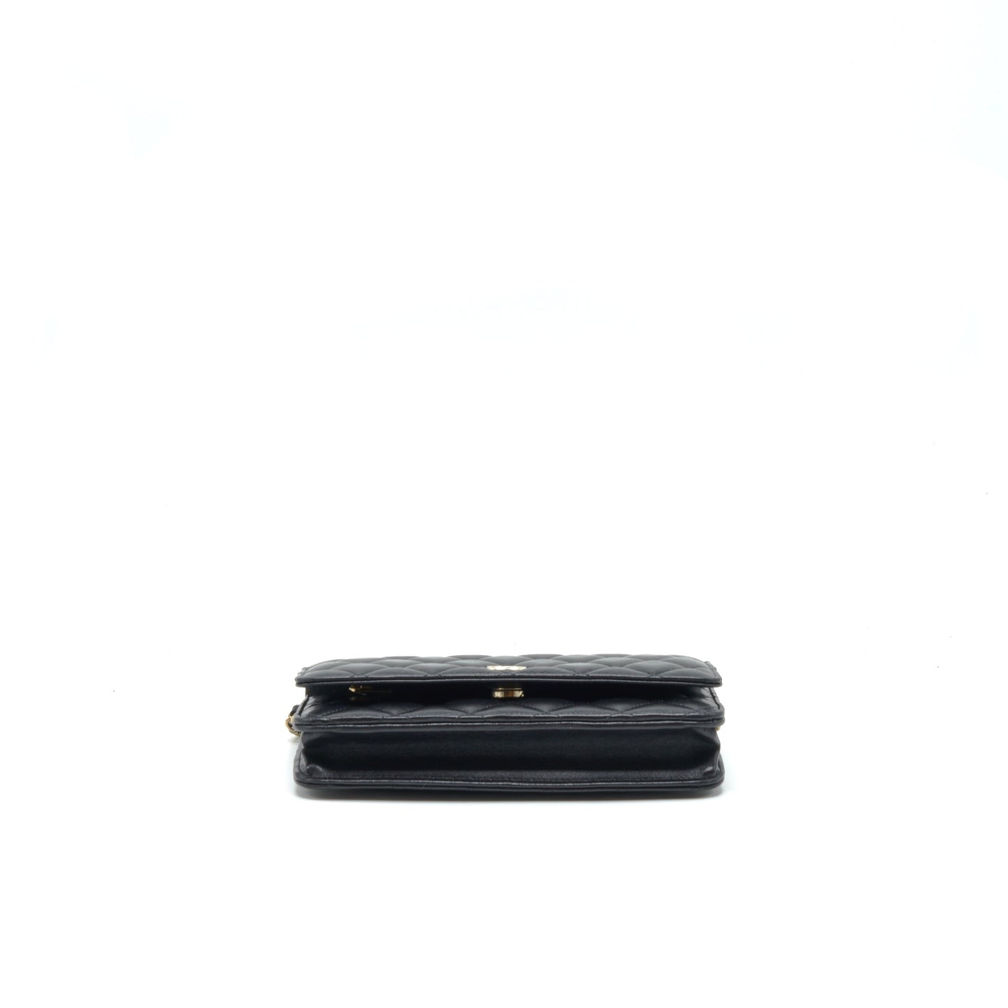 Chanel Ribbon Wallet On Chain Lambskin Black L
