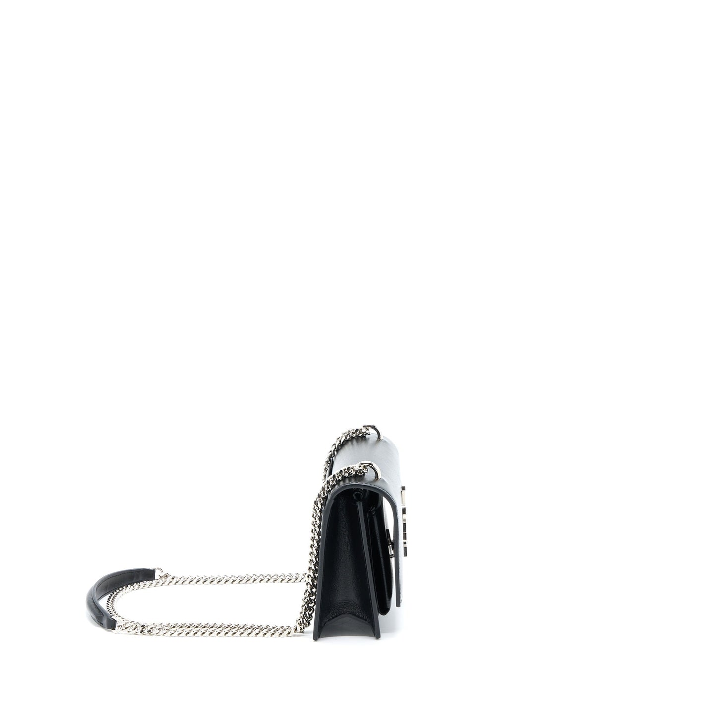 Saint Laurent Sunset Chain Wallet Smooth Calfskin Black