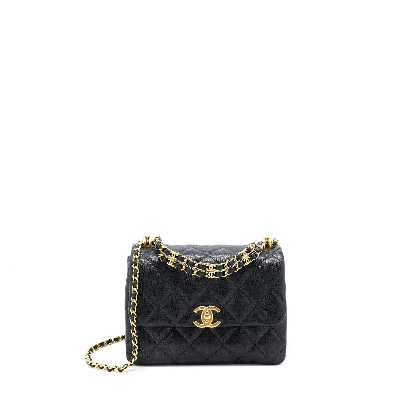 Chanel 22K Coco First Caviar Leather Black  (Microchip)