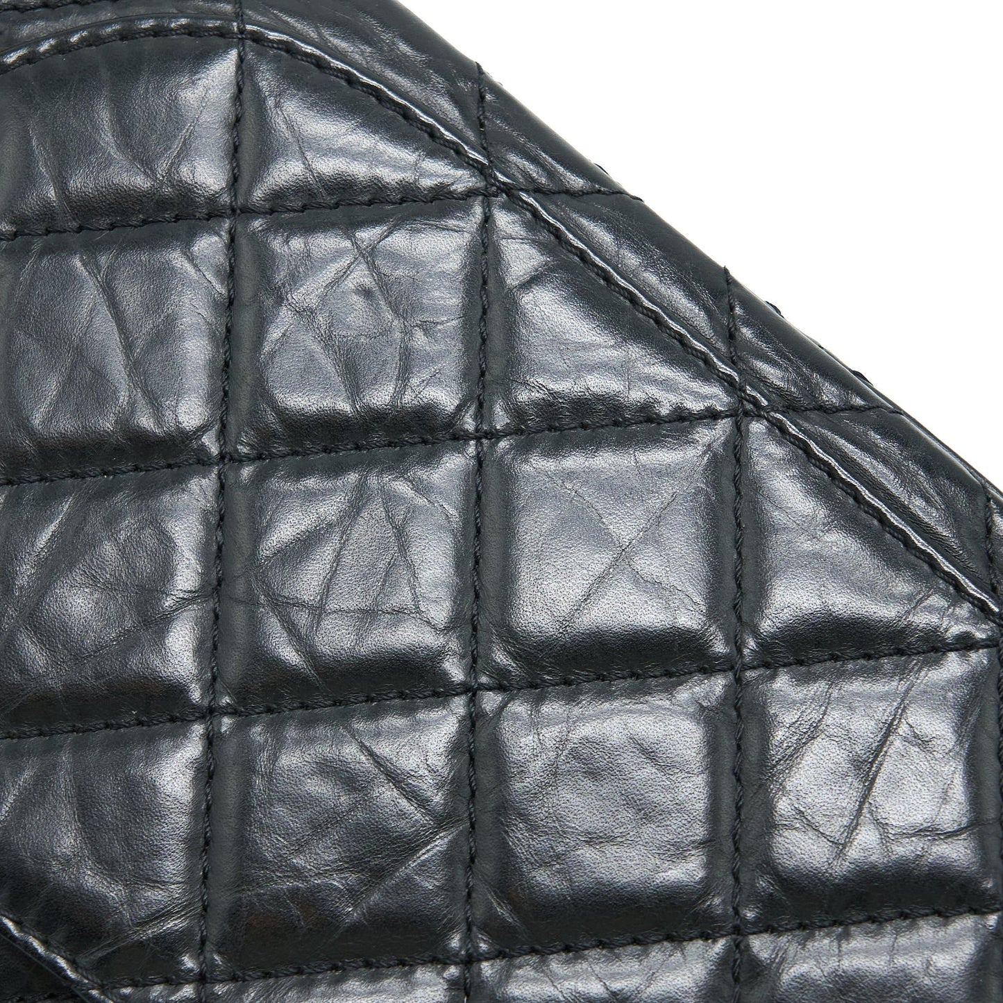 Chanel 2.55 227 Maxi Reissue Flap Bag Aged Calfskin Black L