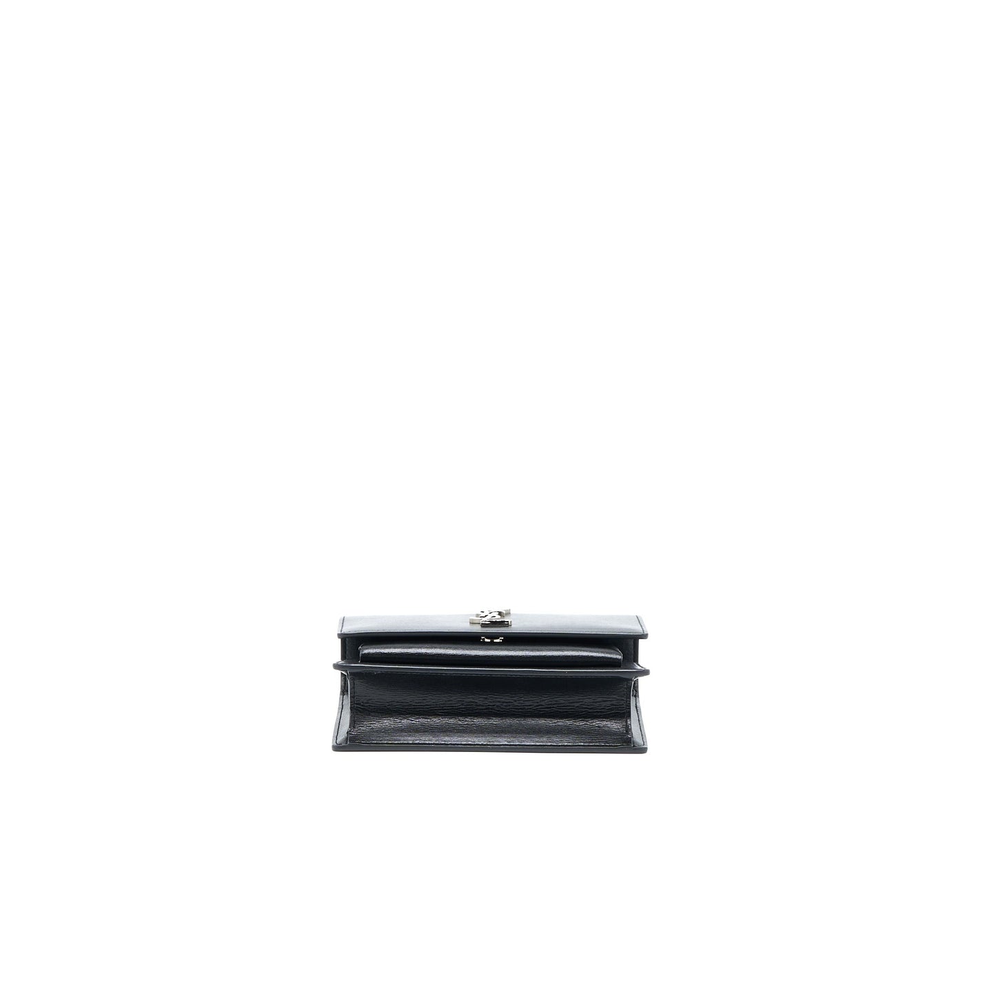 Saint Laurent Sunset Chain Wallet Smooth Calfskin Black