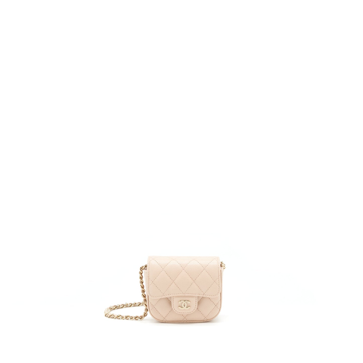 Chanel 22C Mini Flap Vanity Caviar Light Pink L