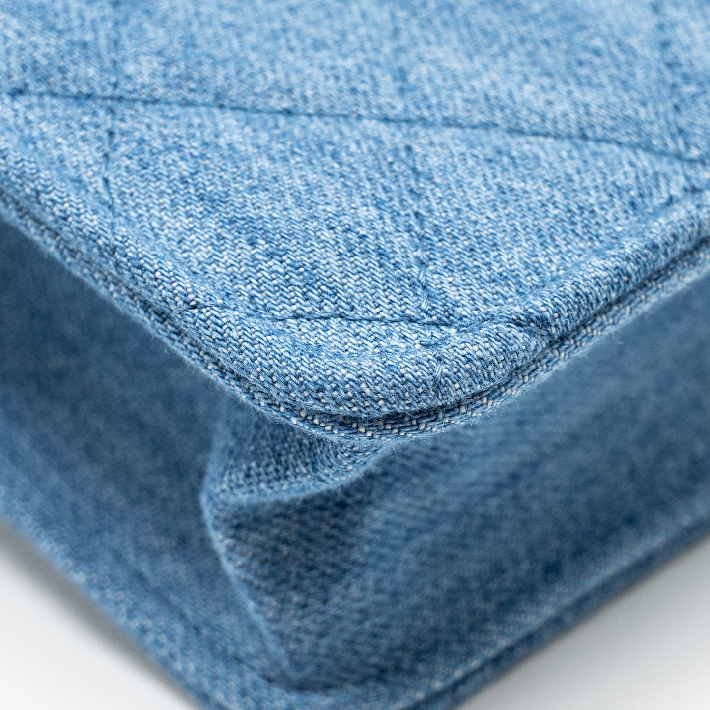 CHANEL Mini Vertical Flap Clutch With Chain Denim Blue  (microchip)