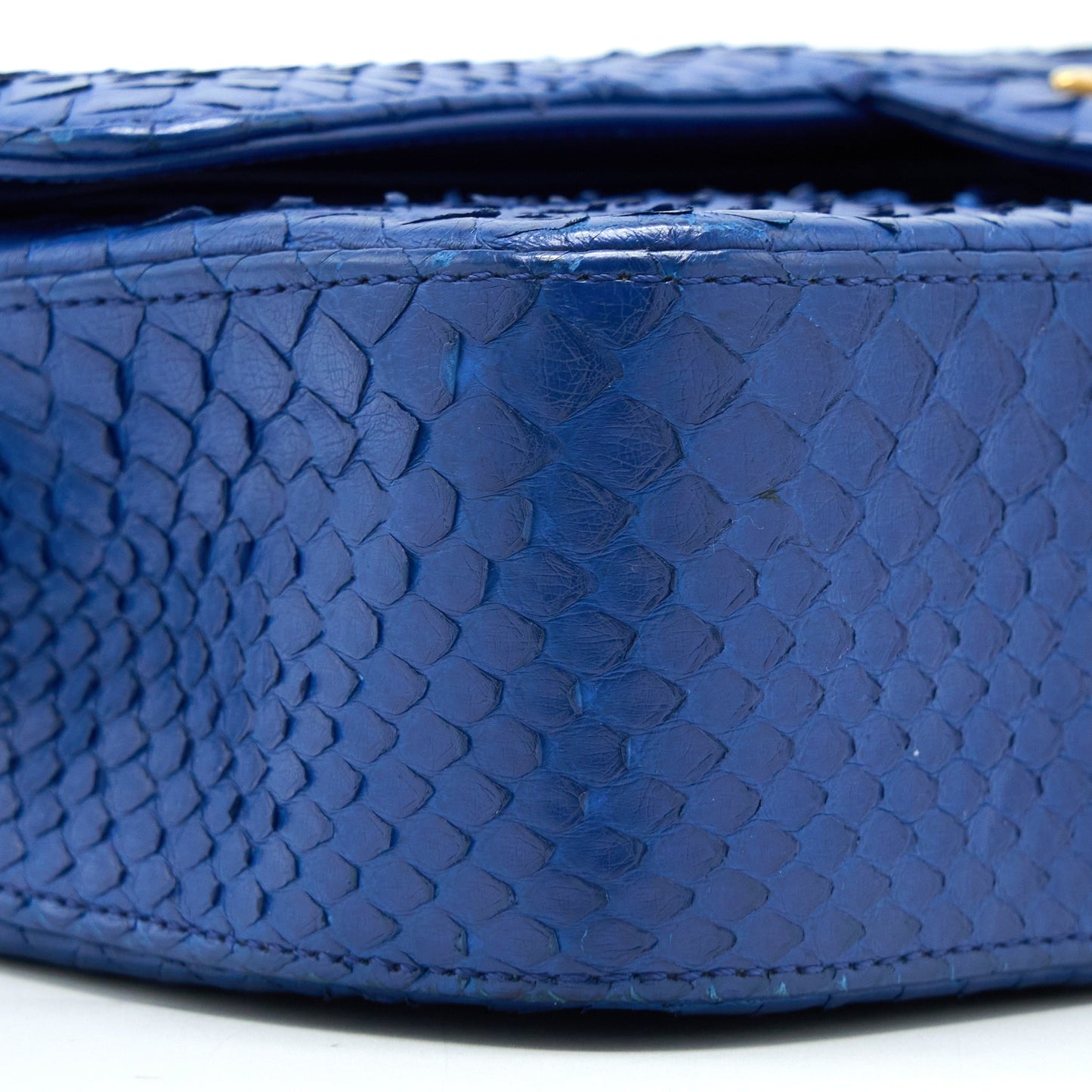 Chanel Medium Classic Double Flap Bag Python Blue