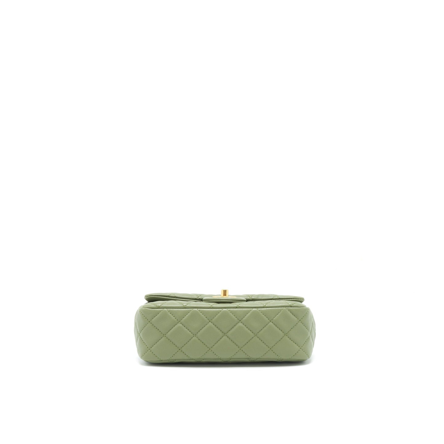 Chanel Pearl Crush Mini Rectangular Flap Bag 21B Lambskin Green