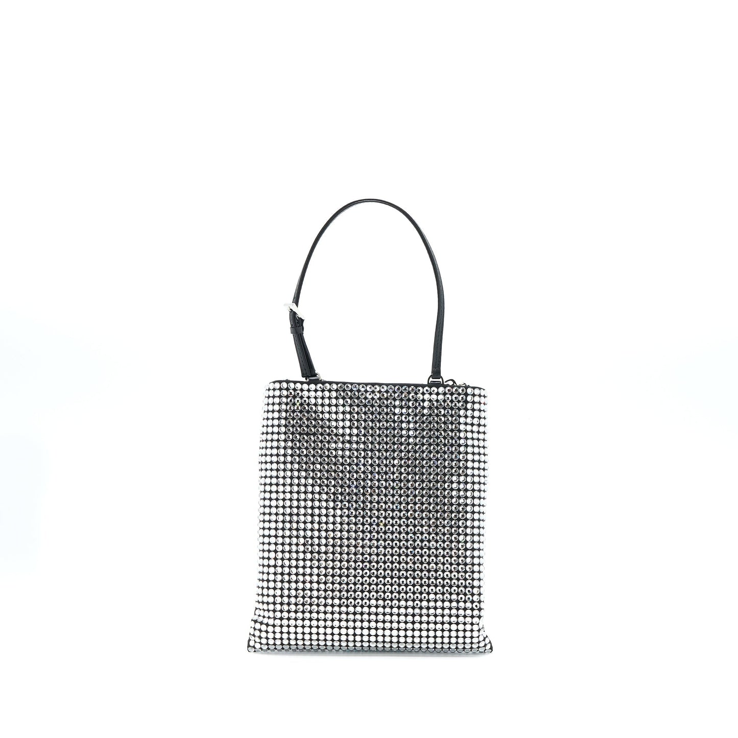 Prada Crystal Satin Handbag With Crystal Black