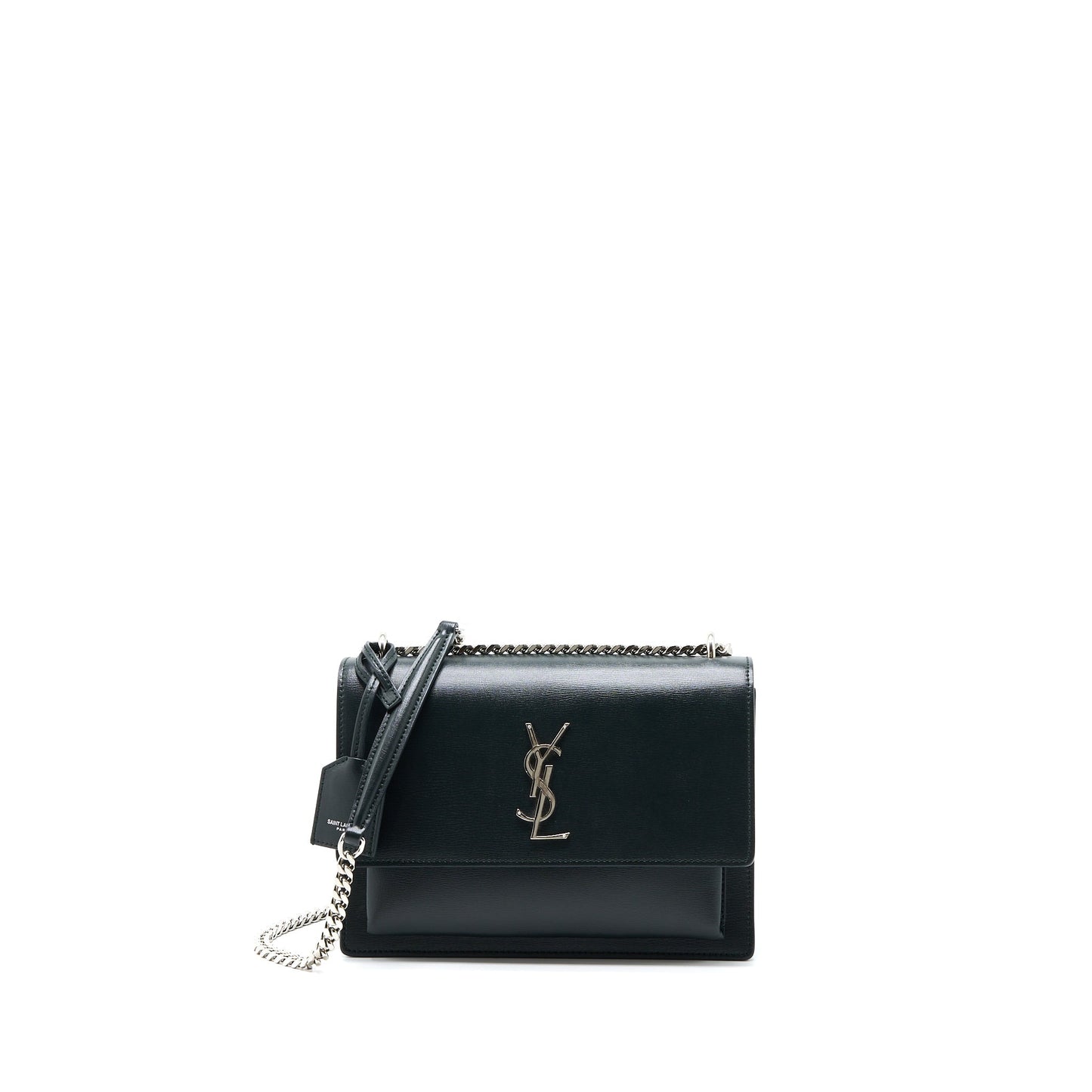 Saint Laurent Sunset Chain Purse Calfskin Dark Green