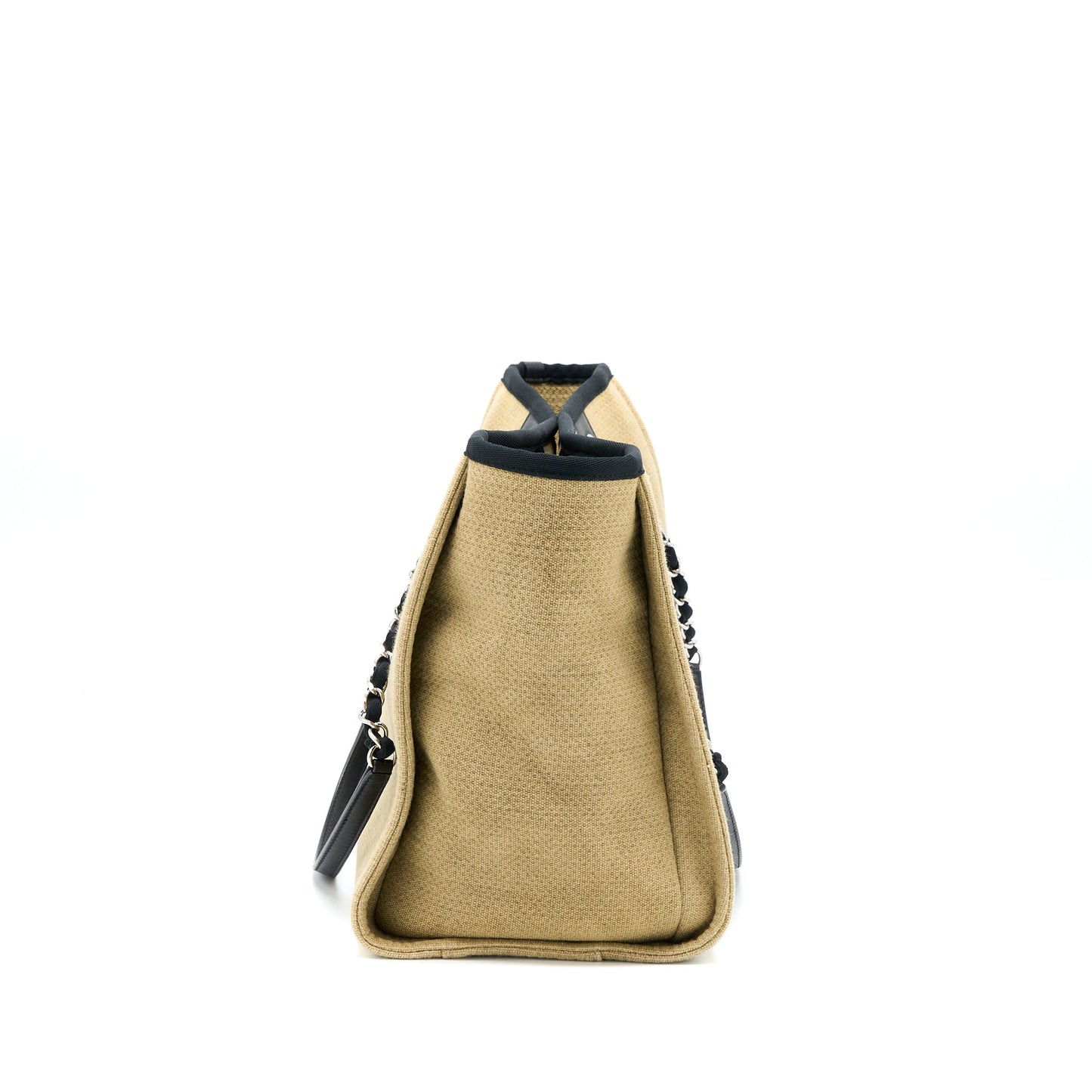 Chanel Deauville Tote Canvas Dark Beige