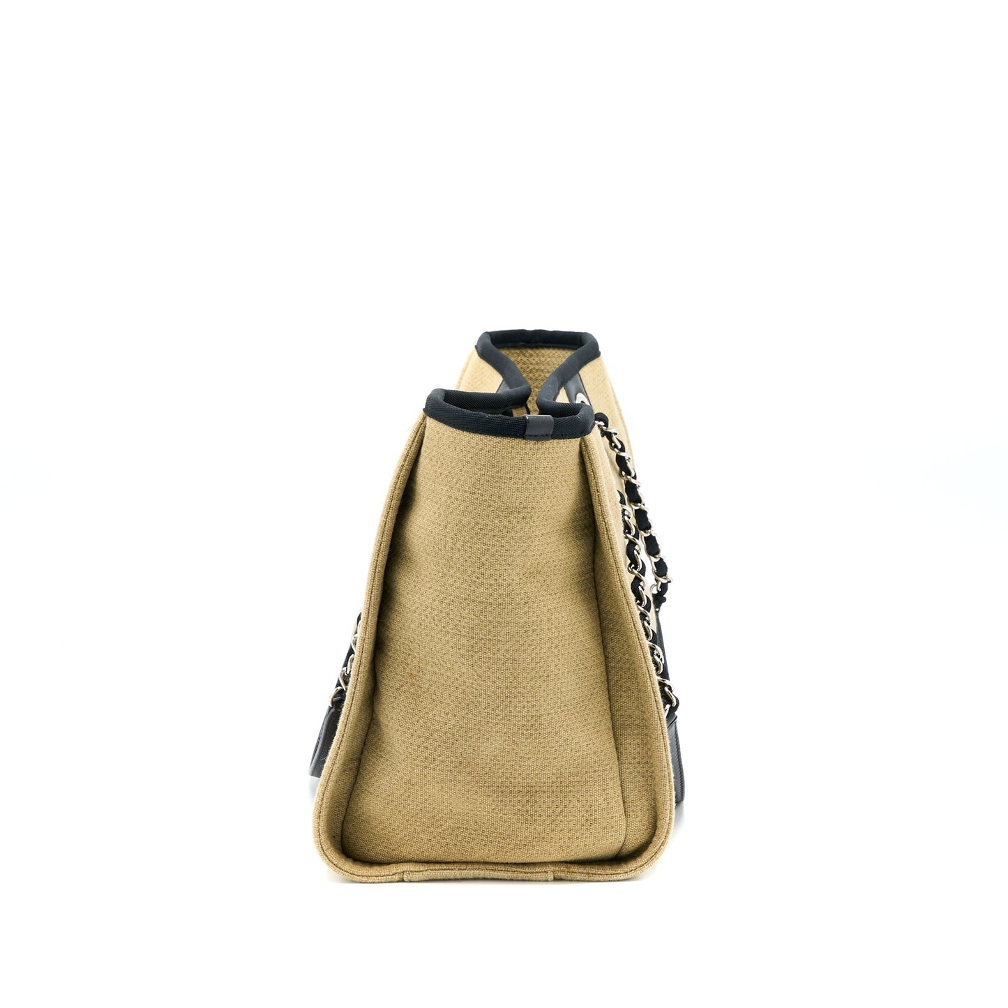 Chanel Deauville Tote Canvas Dark Beige