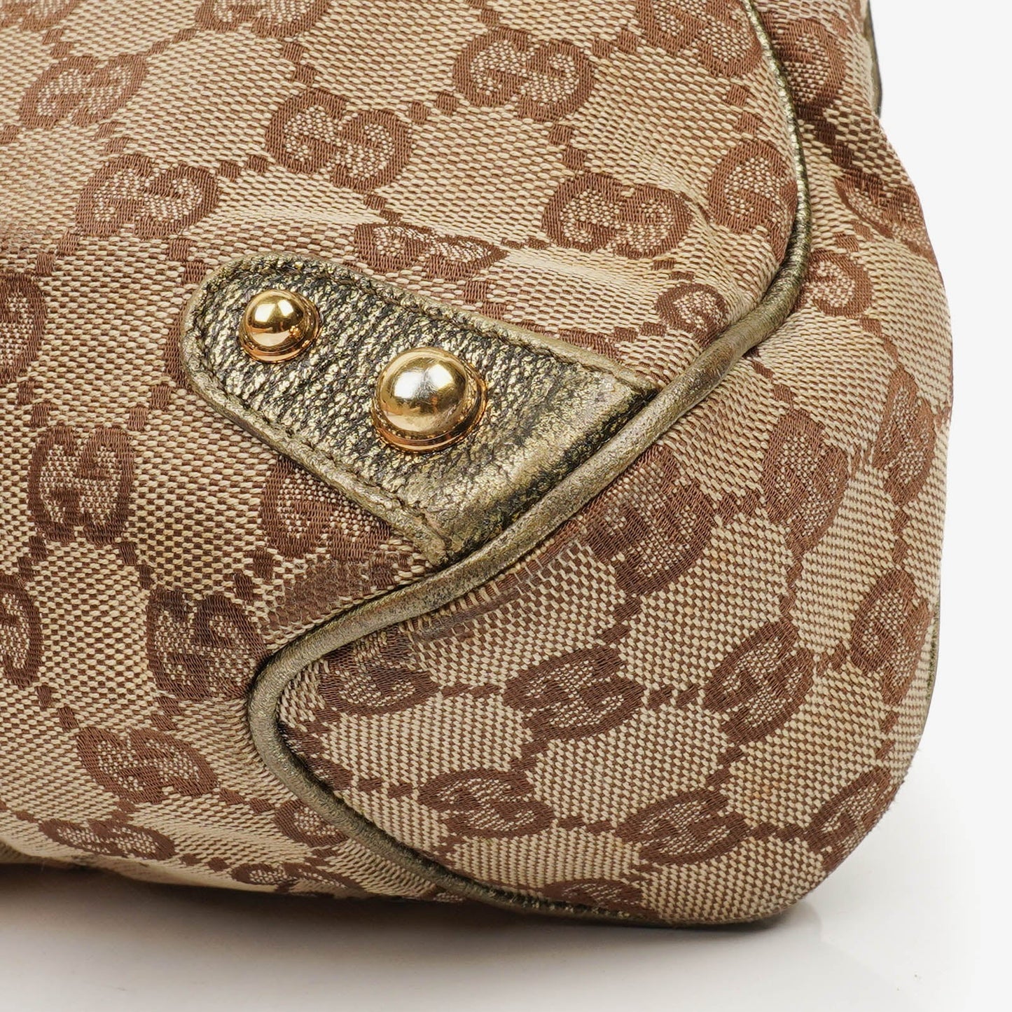 Gucci Beige/Metalic GG Canvas Horsebit Shoulder Bag