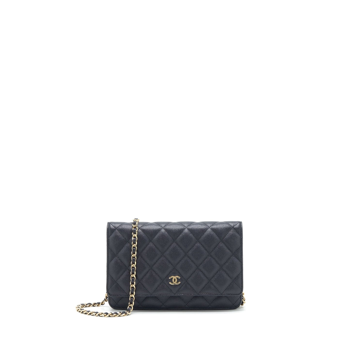 Chanel Classic Wallet On Chain Caviar Navy Blue L