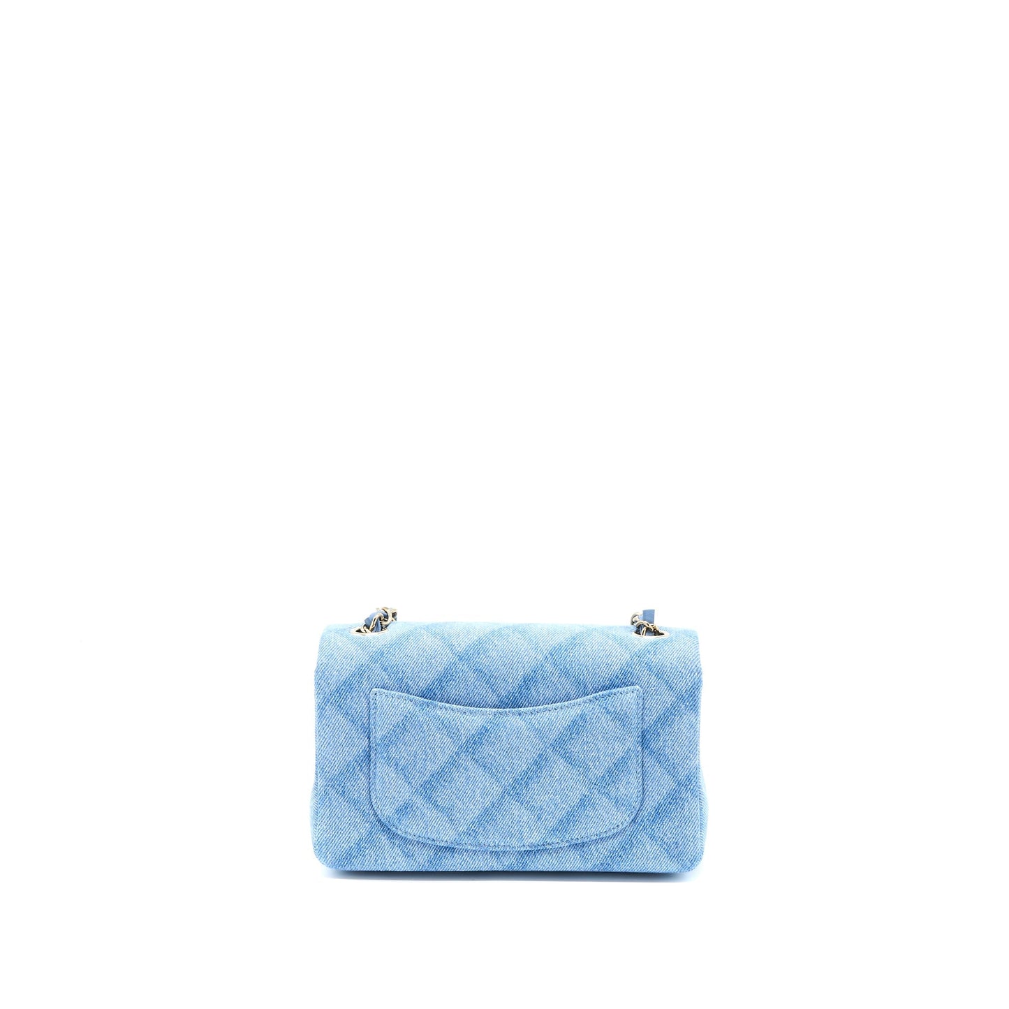 Chanel 22B Mini Rectangular Denim Light Blue L (Microchip)