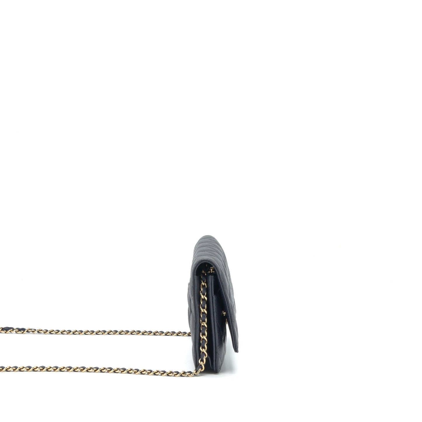 Chanel Classic Wallet On Chain Caviar Navy Blue L