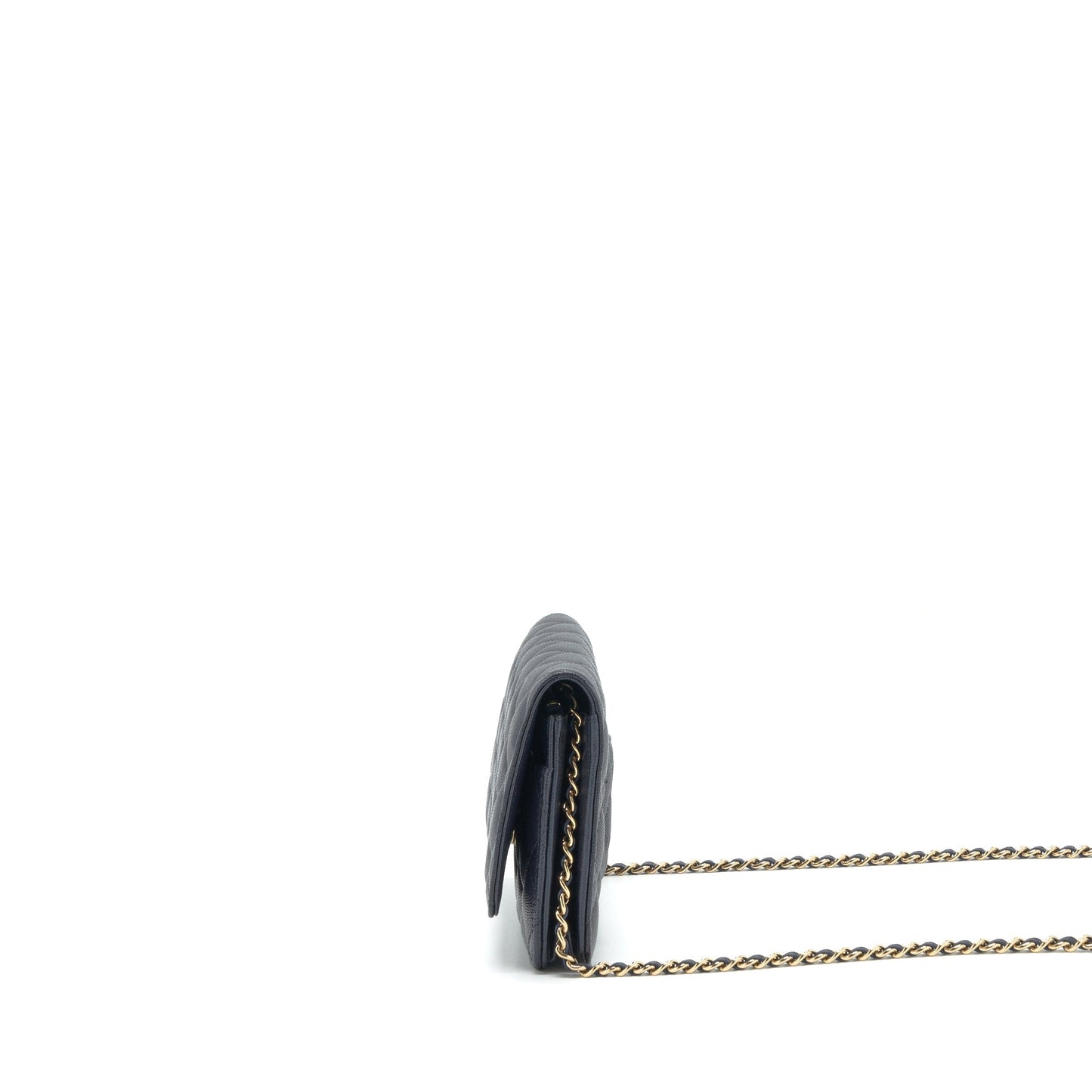 Chanel Classic Wallet On Chain Caviar Navy Blue L