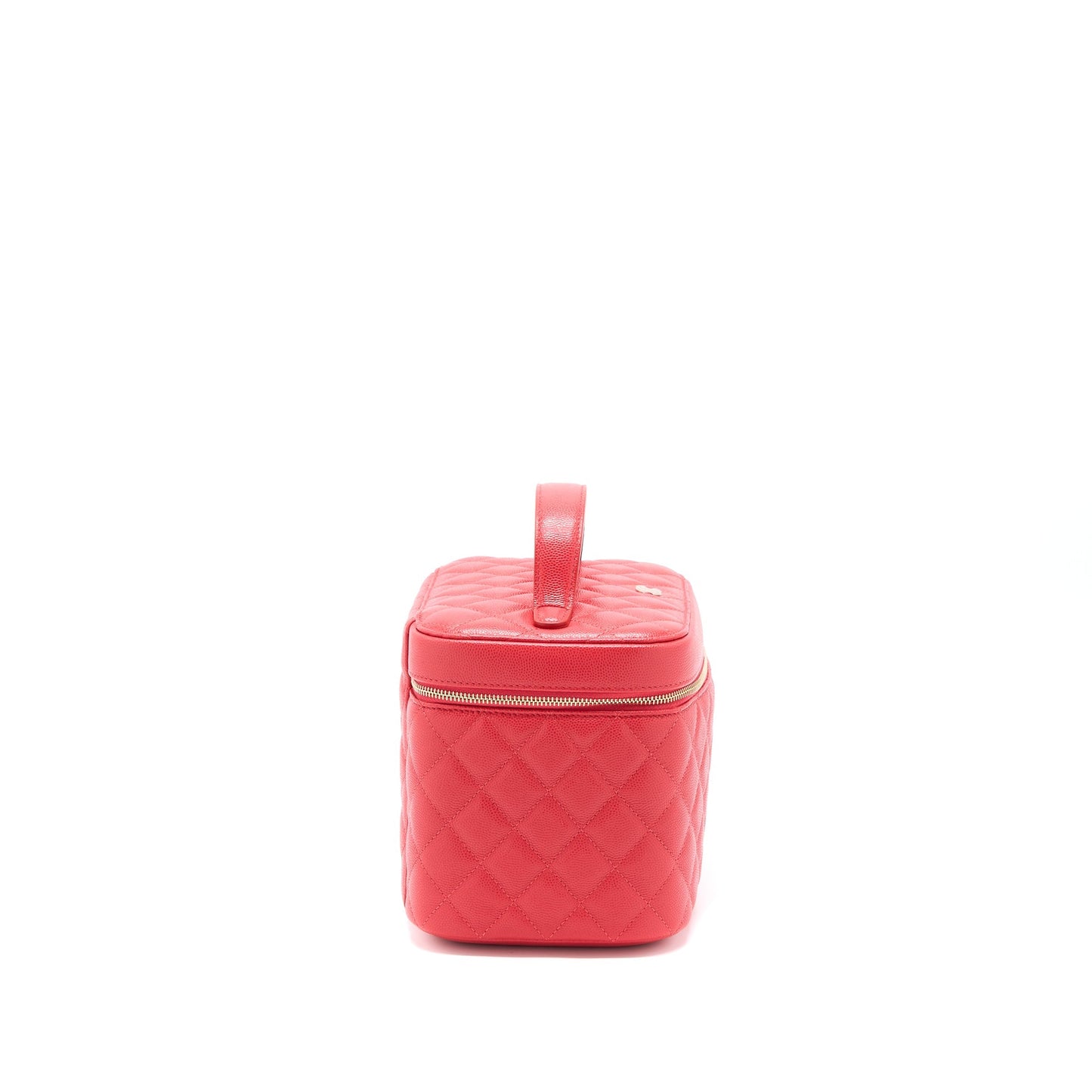 Chanel Top Handle Vanity Case Caviar Red L