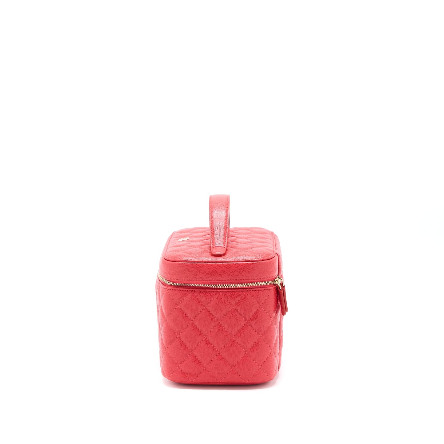 Chanel Top Handle Vanity Case Caviar Red L