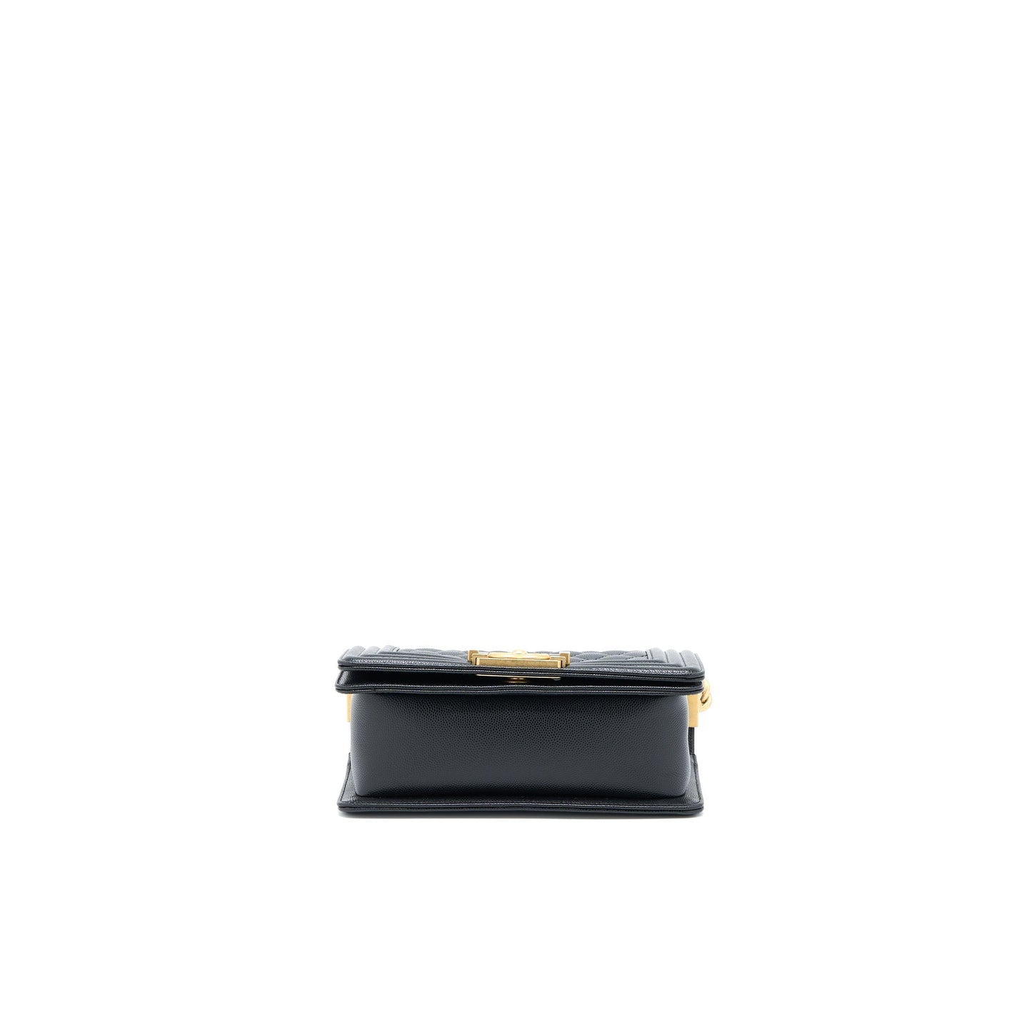 Chanel Small Boy Bag Caviar Black Brushed  (Microchip)