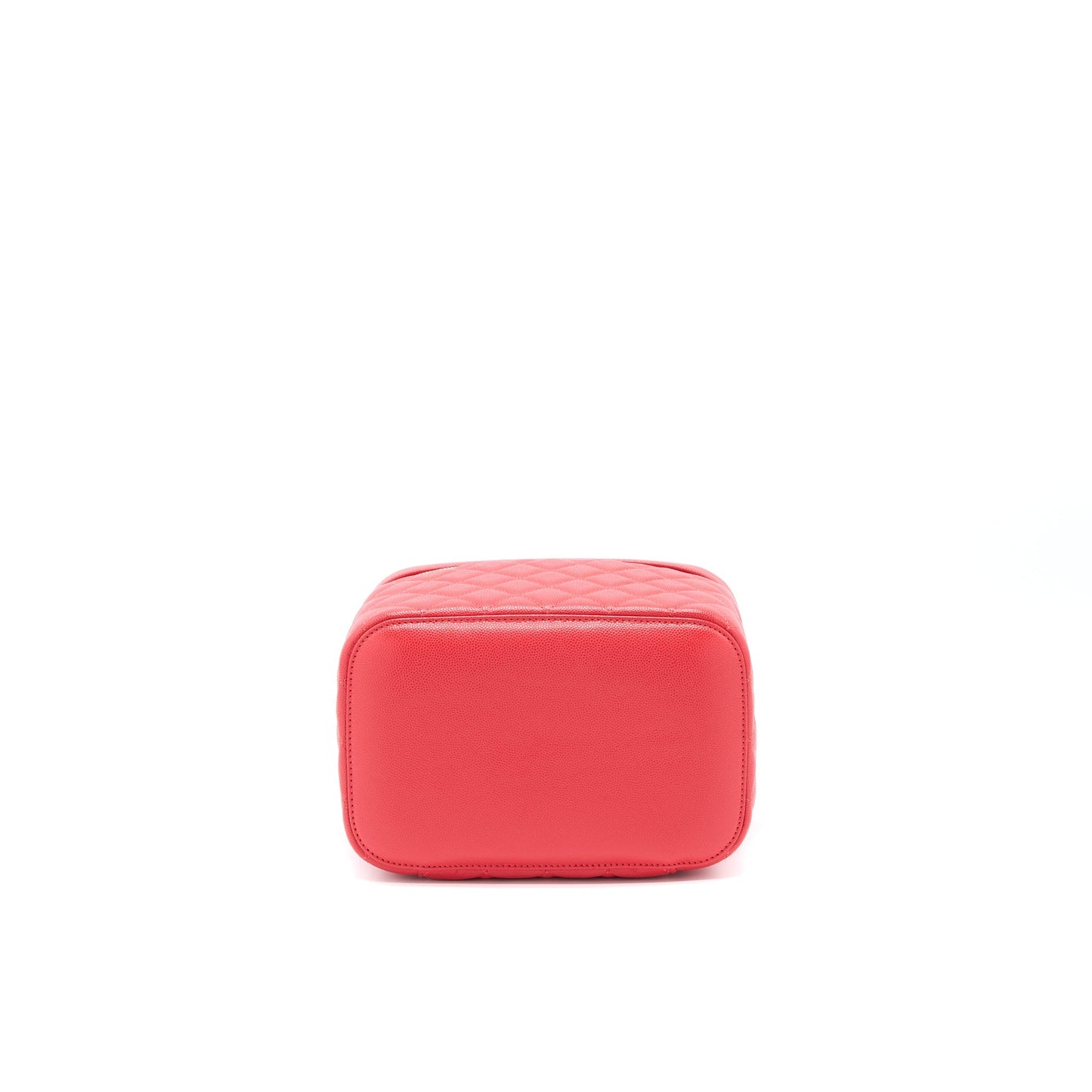 Chanel Top Handle Vanity Case Caviar Red L