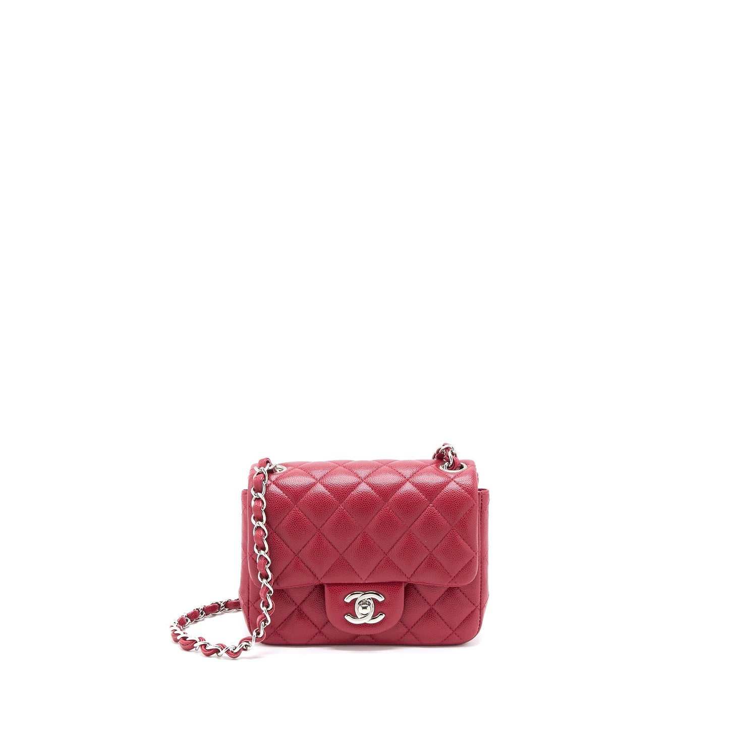 Chanel 18B Mini Square Caviar Red