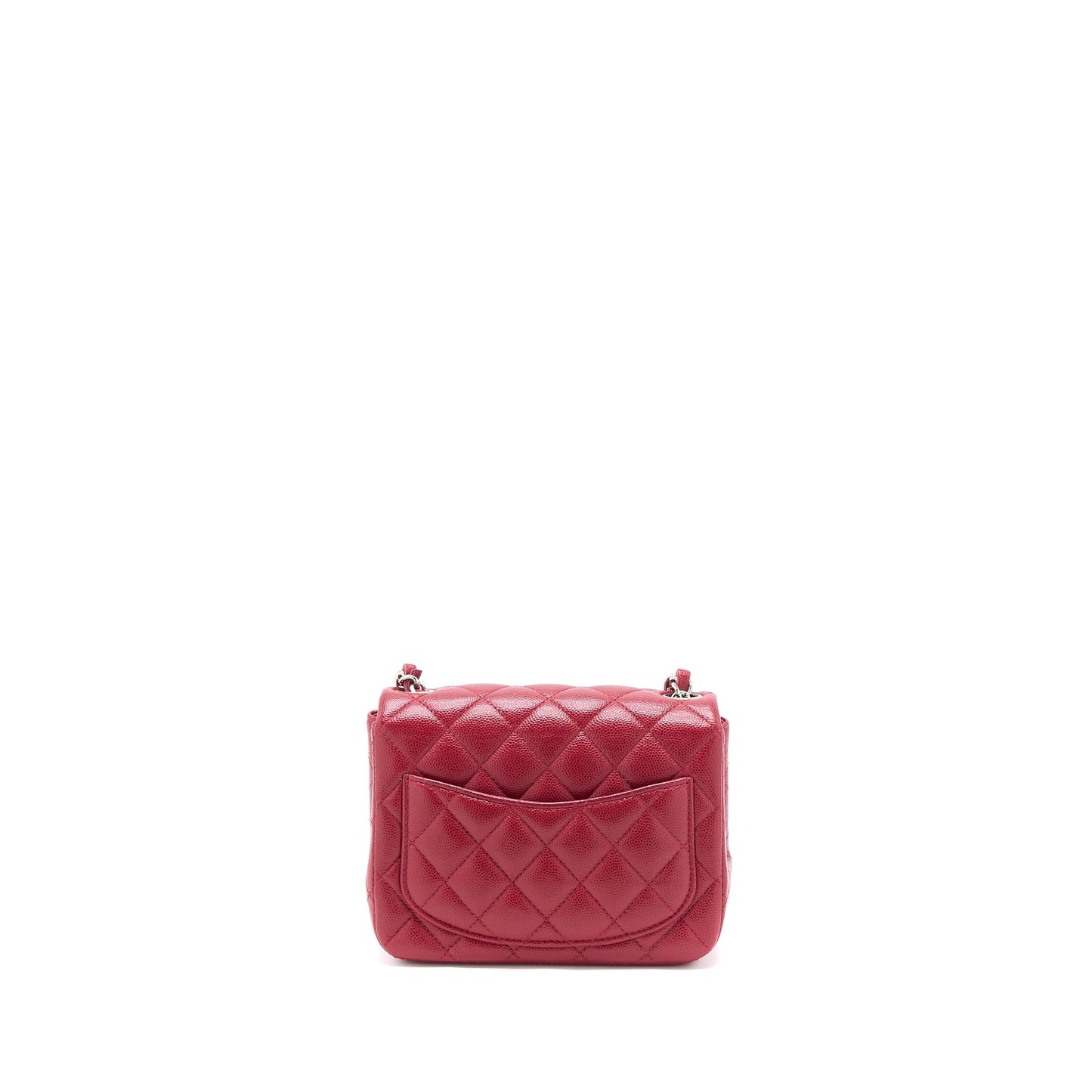 Chanel 18B Mini Square Caviar Red