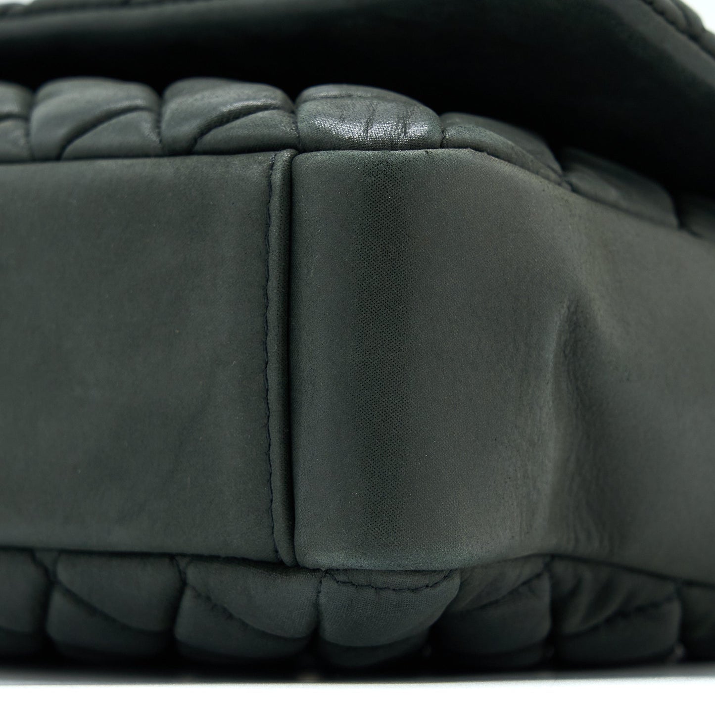Chanel Quilted Flap Bag Iridescent Calfskin Dark Green Ruthenium