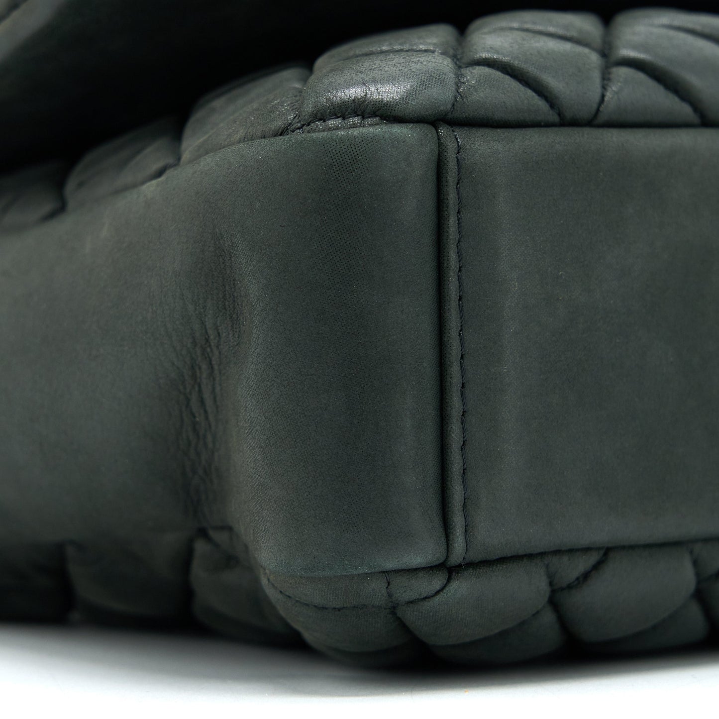 Chanel Quilted Flap Bag Iridescent Calfskin Dark Green Ruthenium