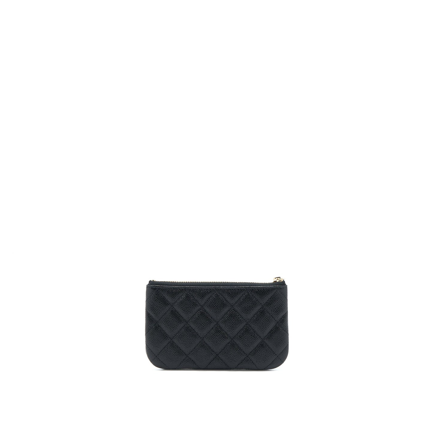 Chanel Zippy Small Pouch Detailed Logo Caviar Black L