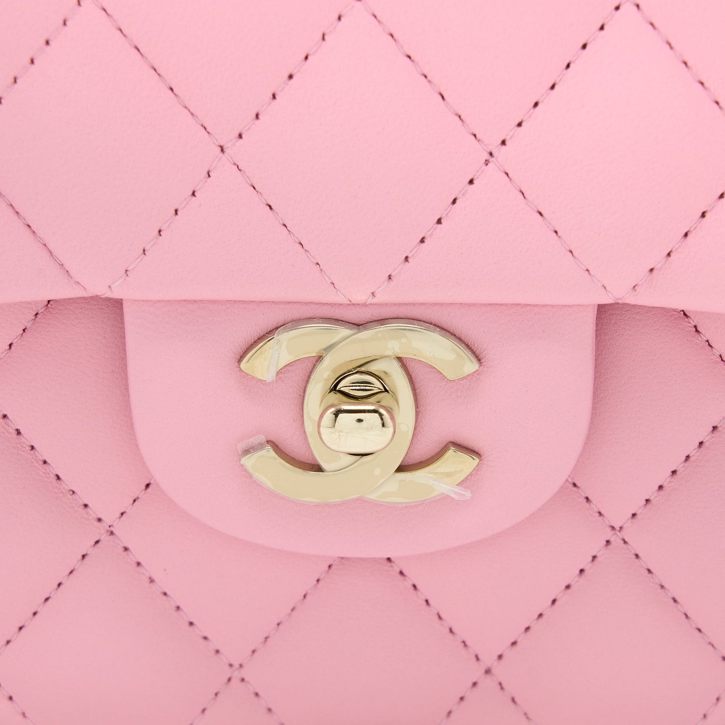 Chanel Small Classic Flap Bag Lambskin Pink L (Microchip)