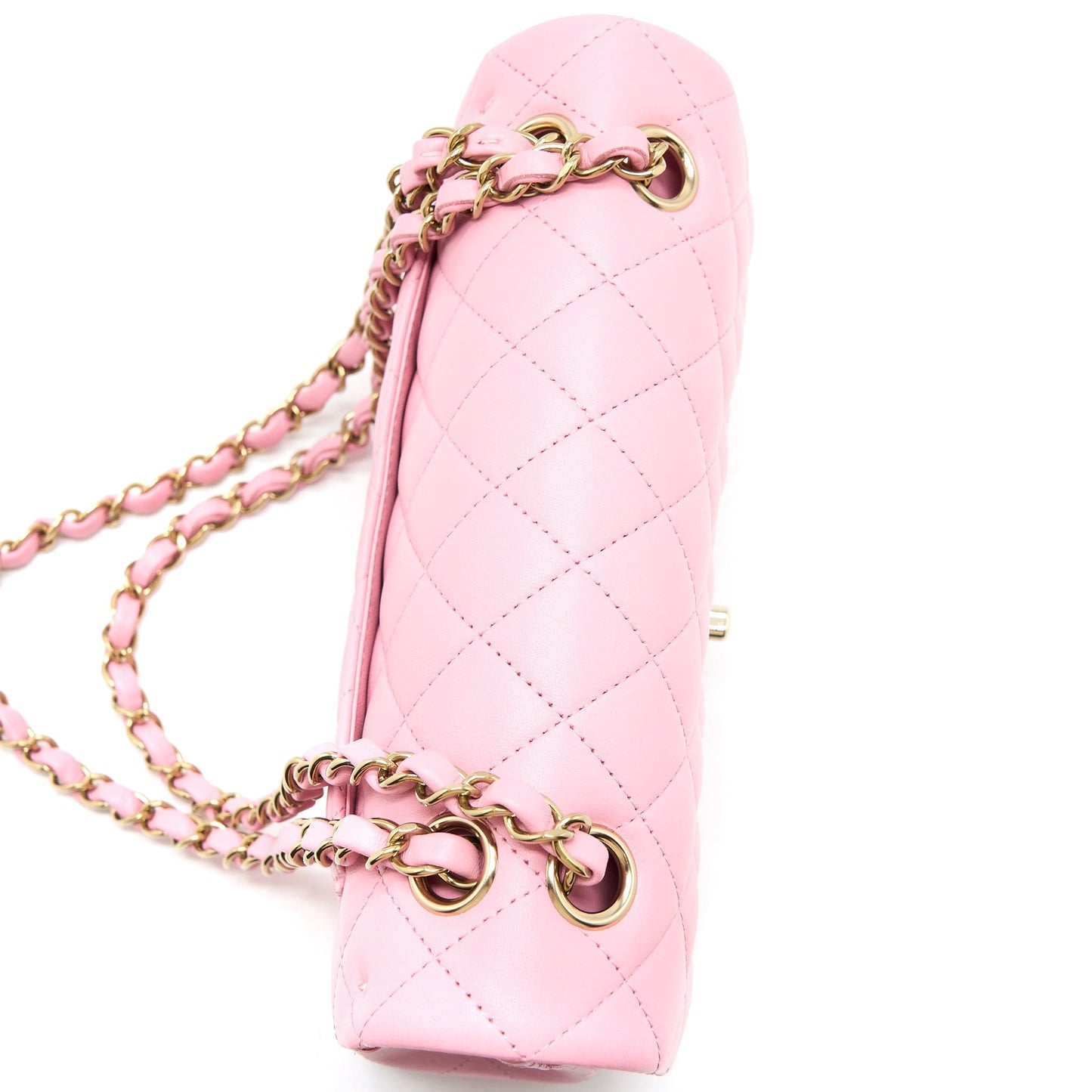 Chanel Small Classic Flap Bag Lambskin Pink L (Microchip)