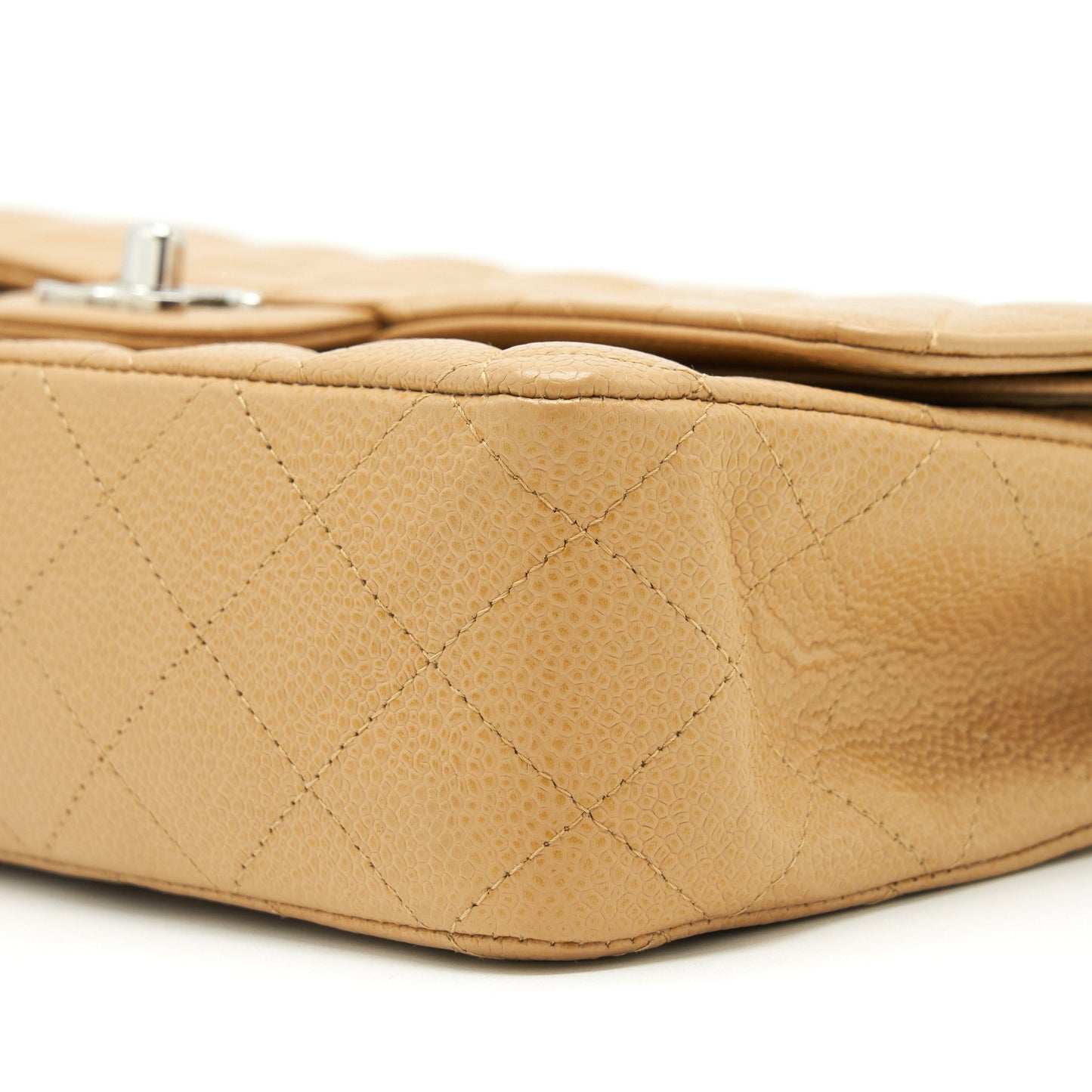 Chanel Medium Classic Double Flap Bag Caviar Dark Beige