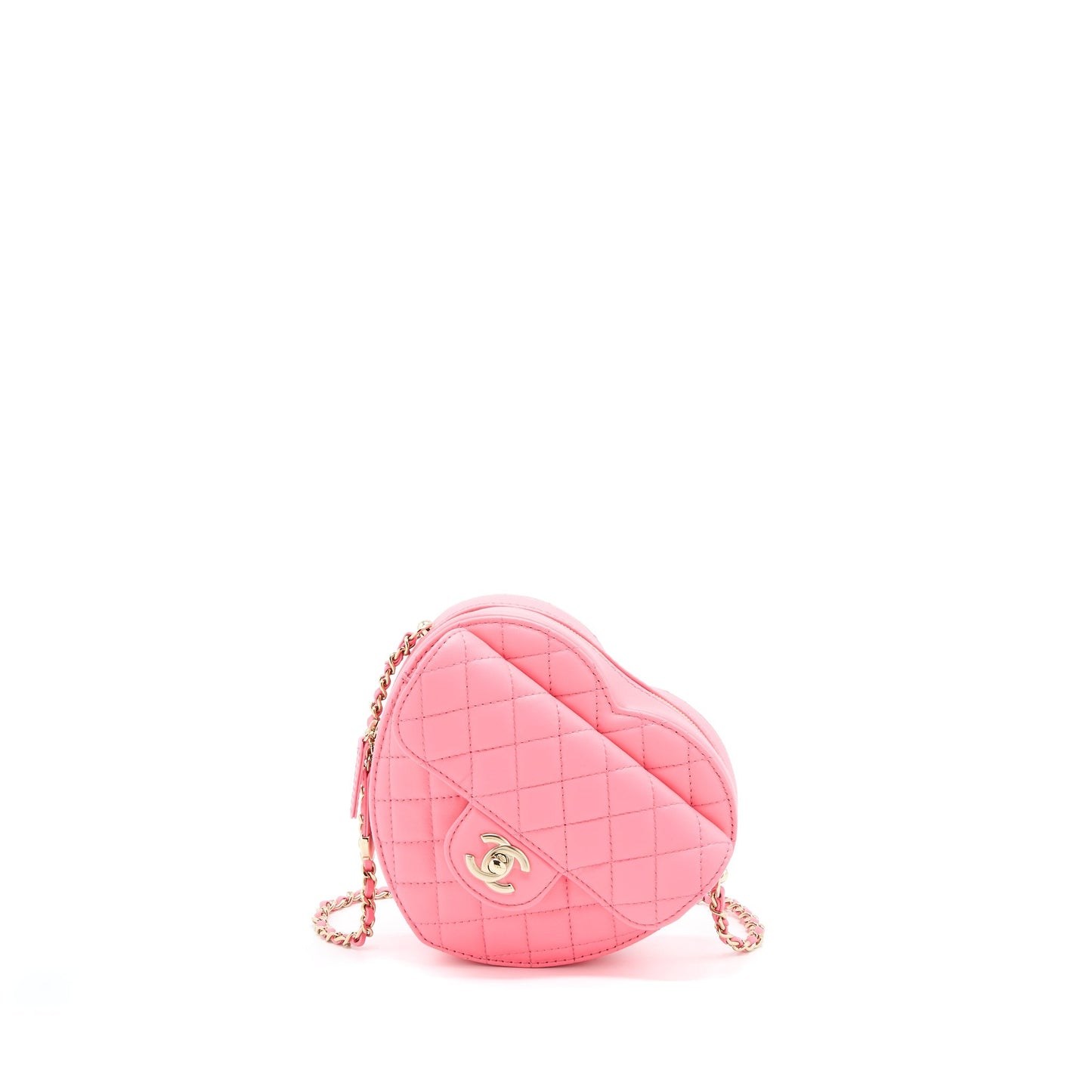 Chanel 22S Heart Bag Lambskin Pink L (Microchip)
