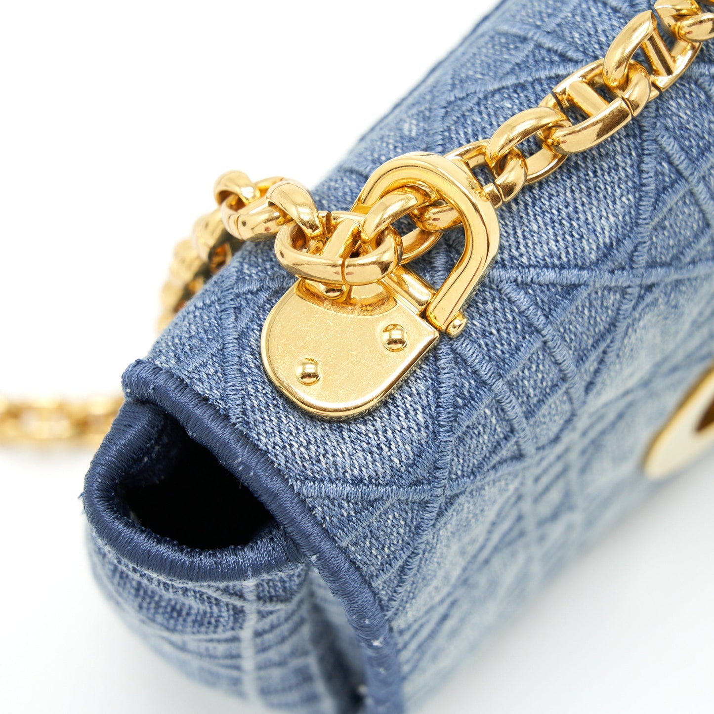 Dior Small Dior Caro Purse Denim Blue