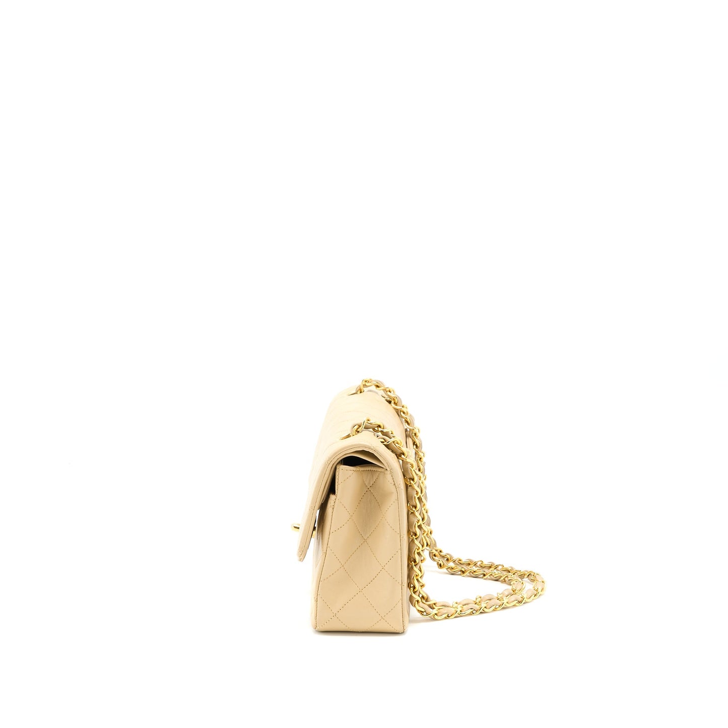 Chanel  Small Classic Double Flap Bag Lambskin Beige