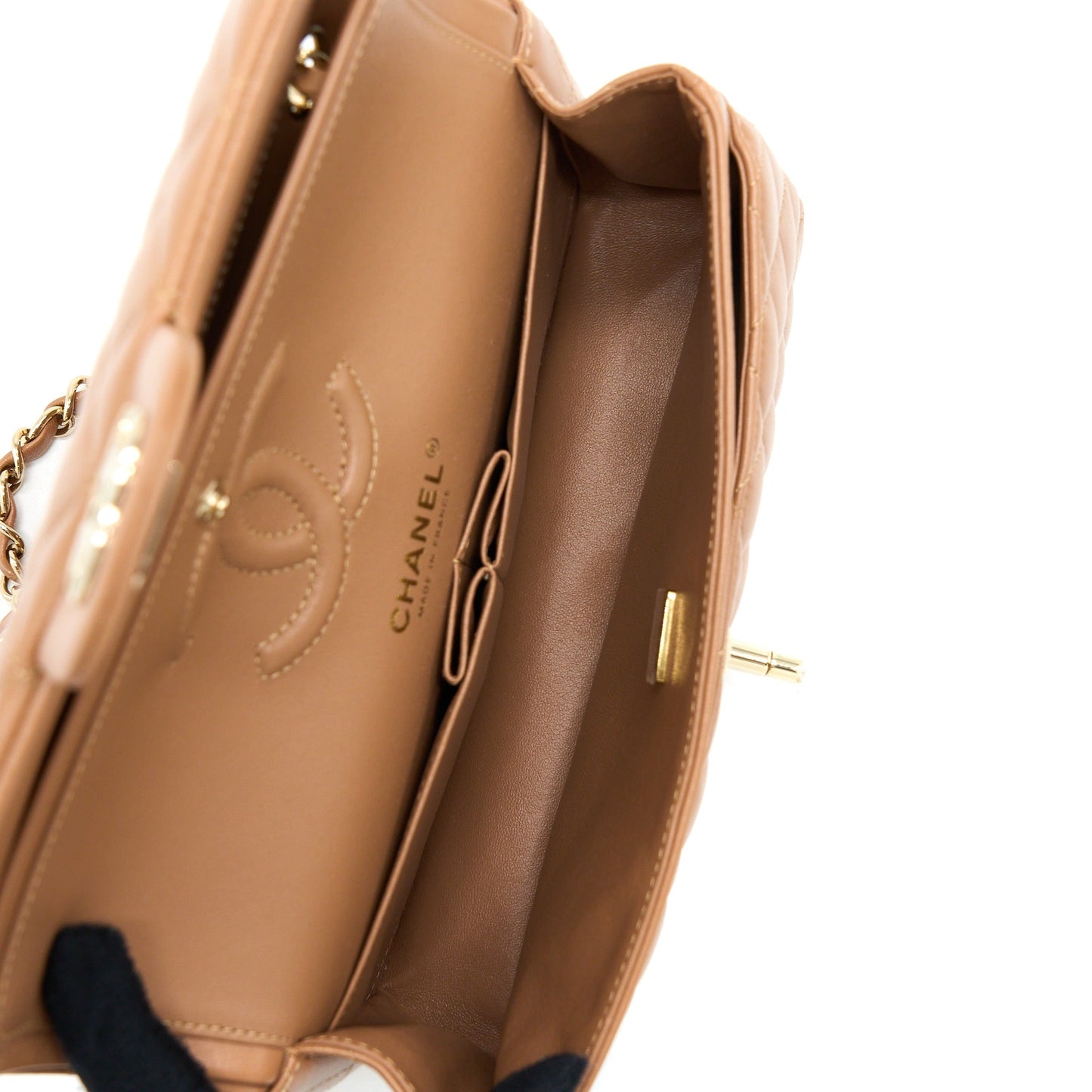 Chanel 22S Small Classic Flap Bag Lambskin Caramel L