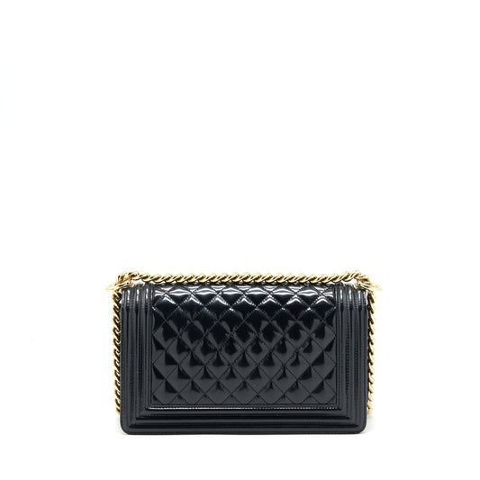 Chanel Medium Le Boy Patent Leather Black L