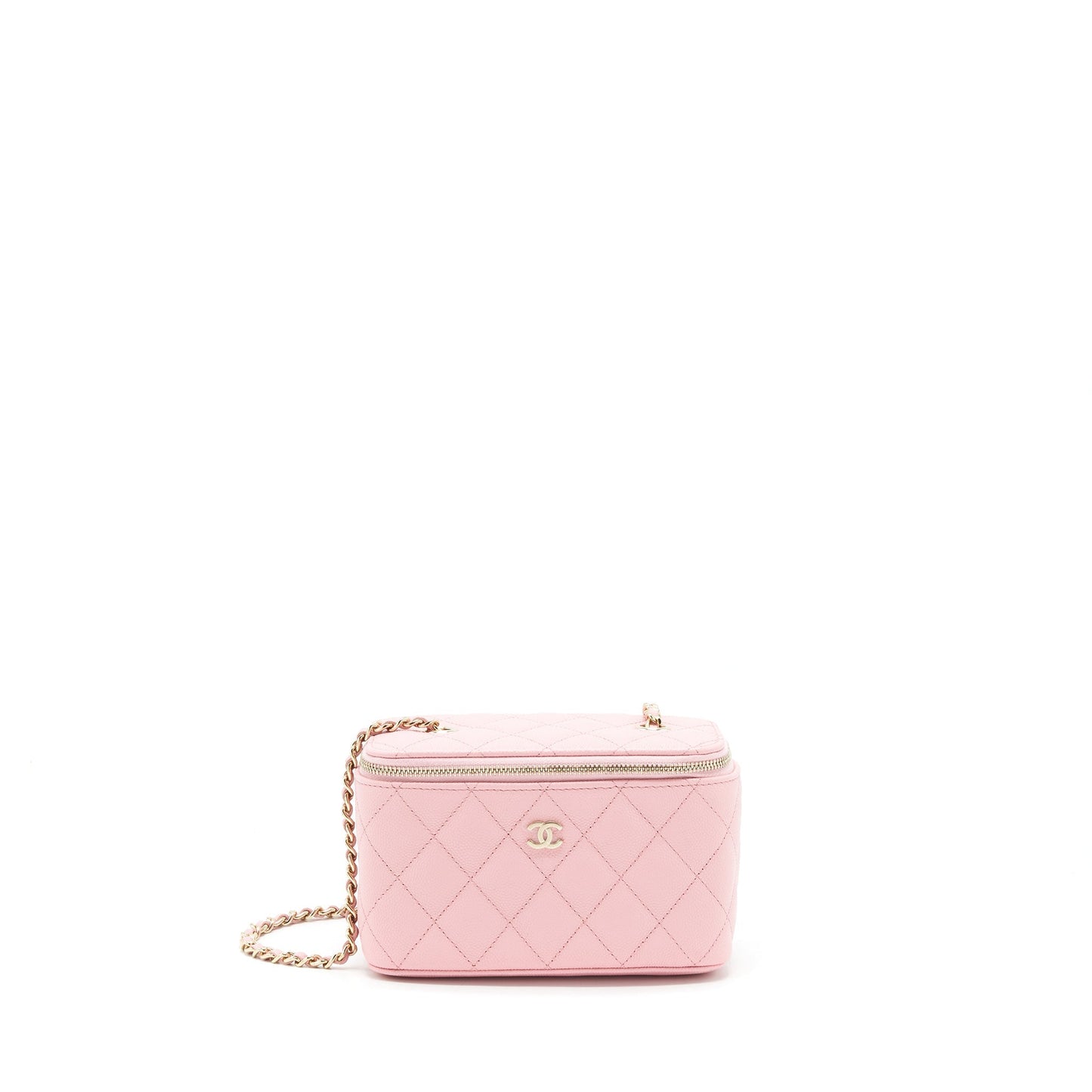Chanel 22C Long Vanity with Chain Caviar Light Pink L