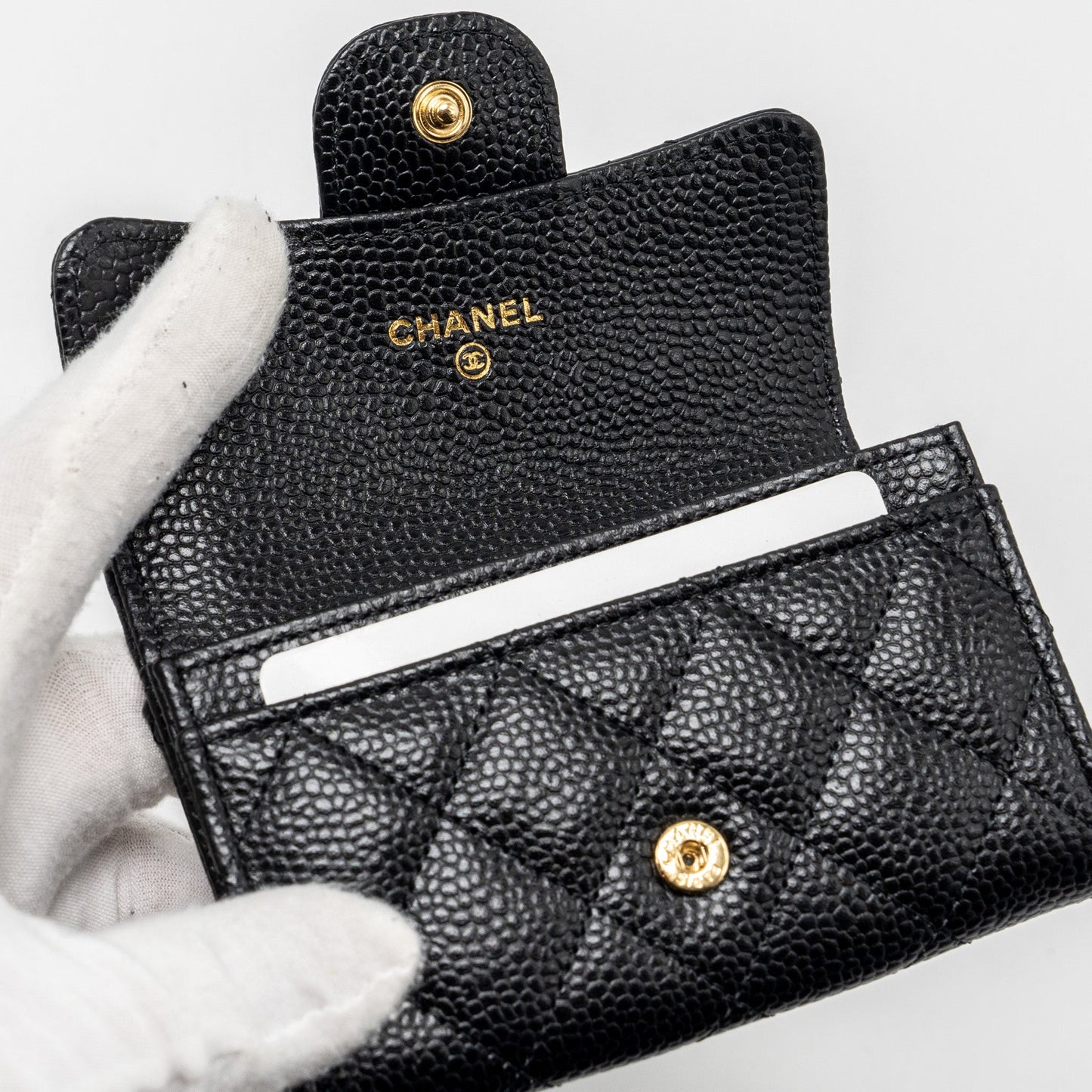 Chanel Classic flap card holder caviar black  (Microchip)