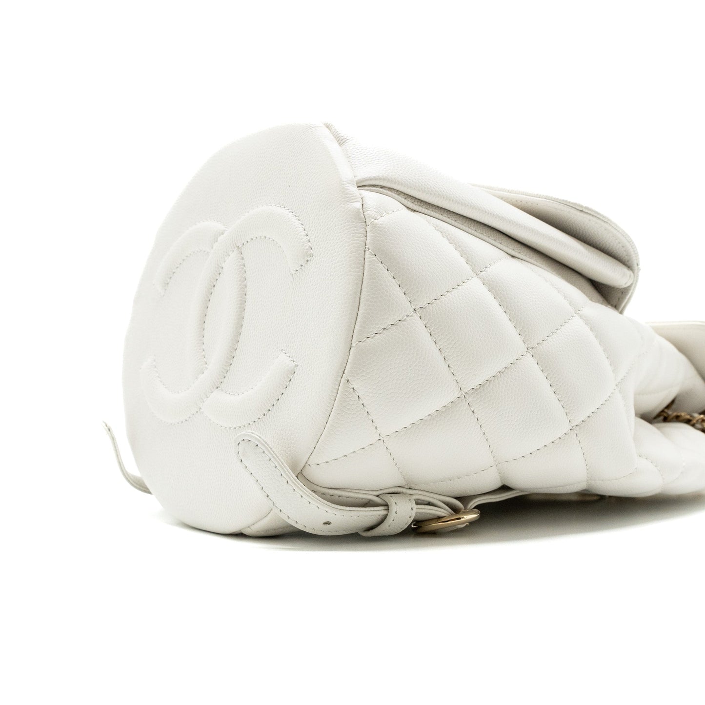 Chanel 22s mini backpack Grained calfskin white L(Microchip)