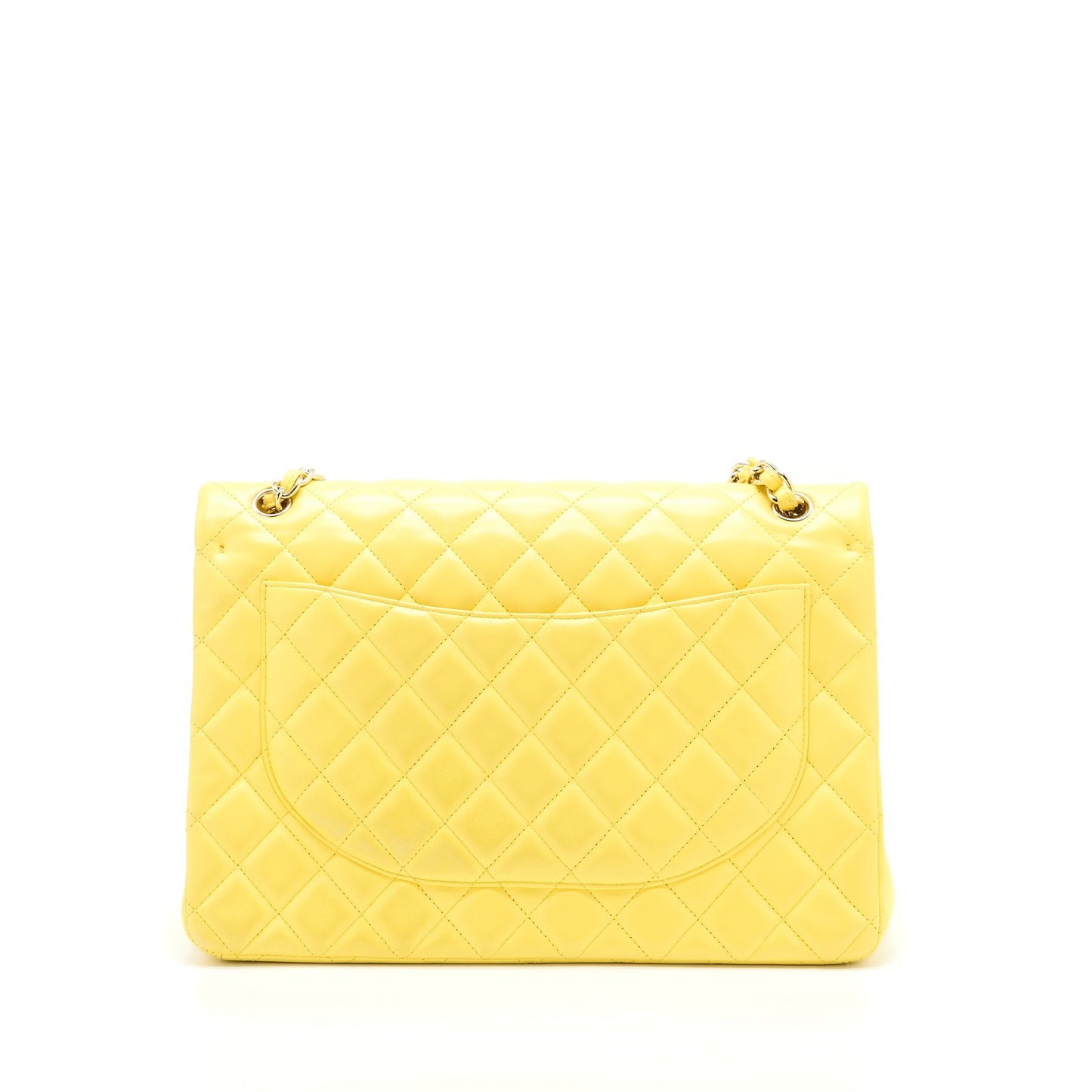Chanel Maxi Classic Double Flap Bag Lambskin Yellow L