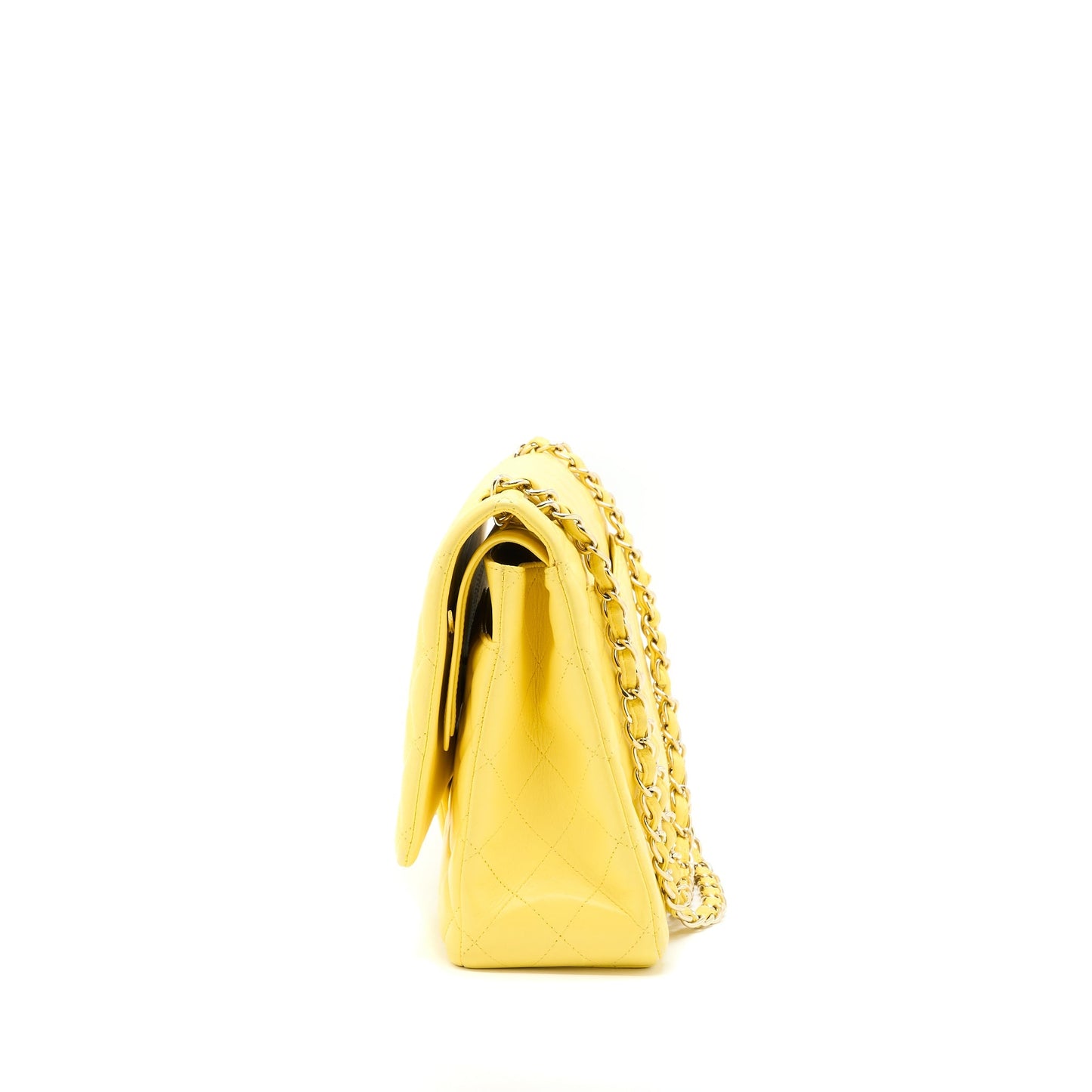 Chanel Maxi Classic Double Flap Bag Lambskin Yellow L
