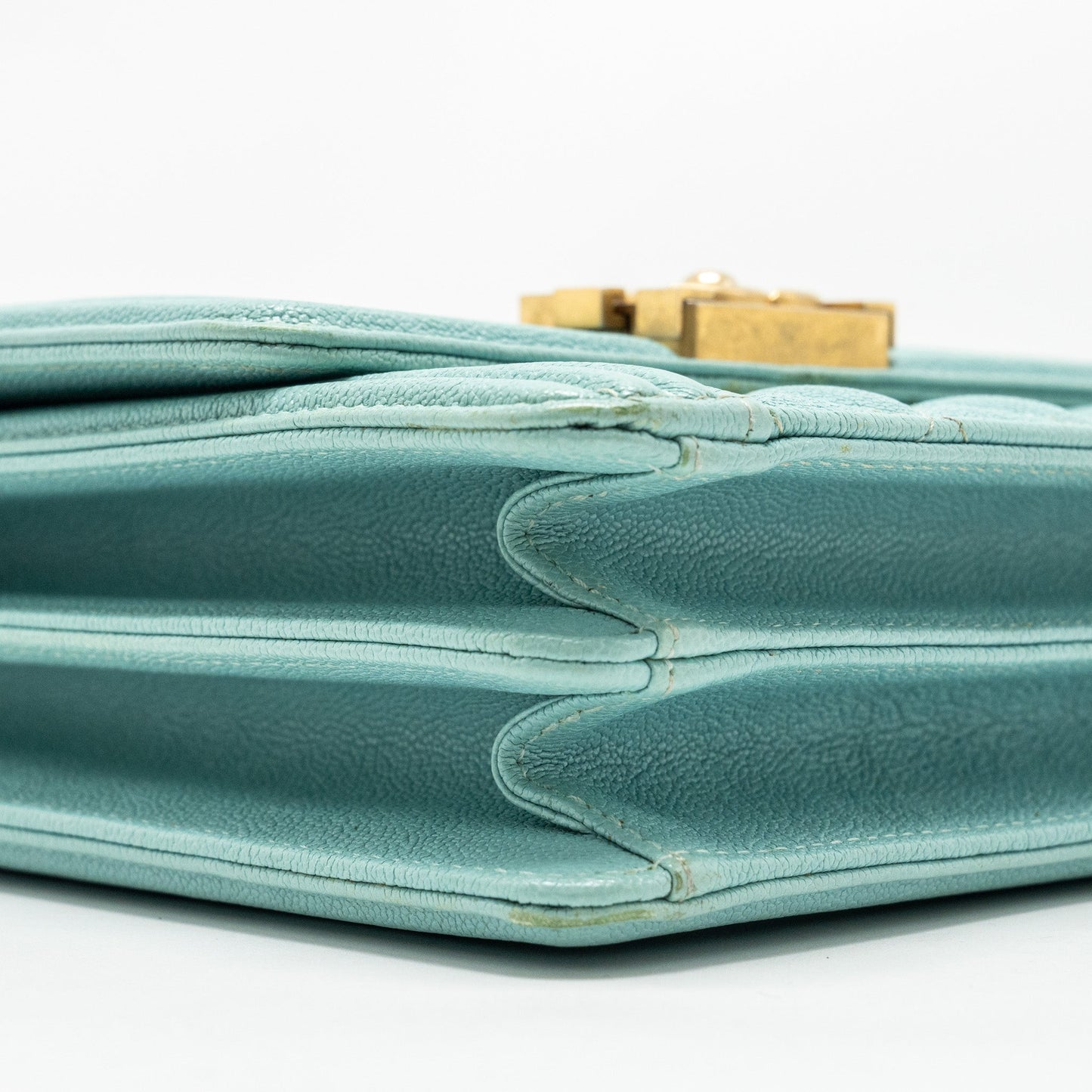 Chanel North South Boy Bag Caviar Light Blue