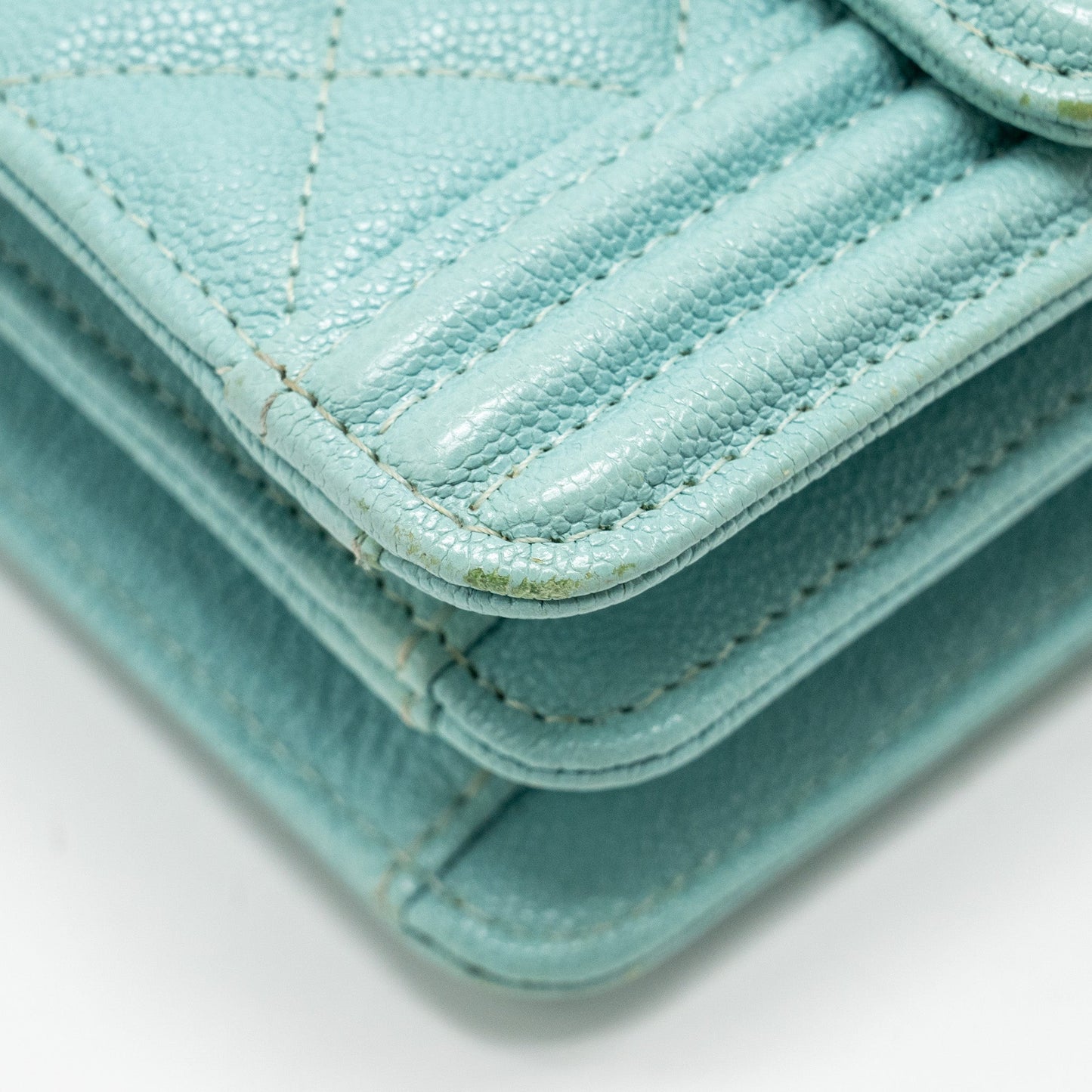 Chanel North South Boy Bag Caviar Light Blue