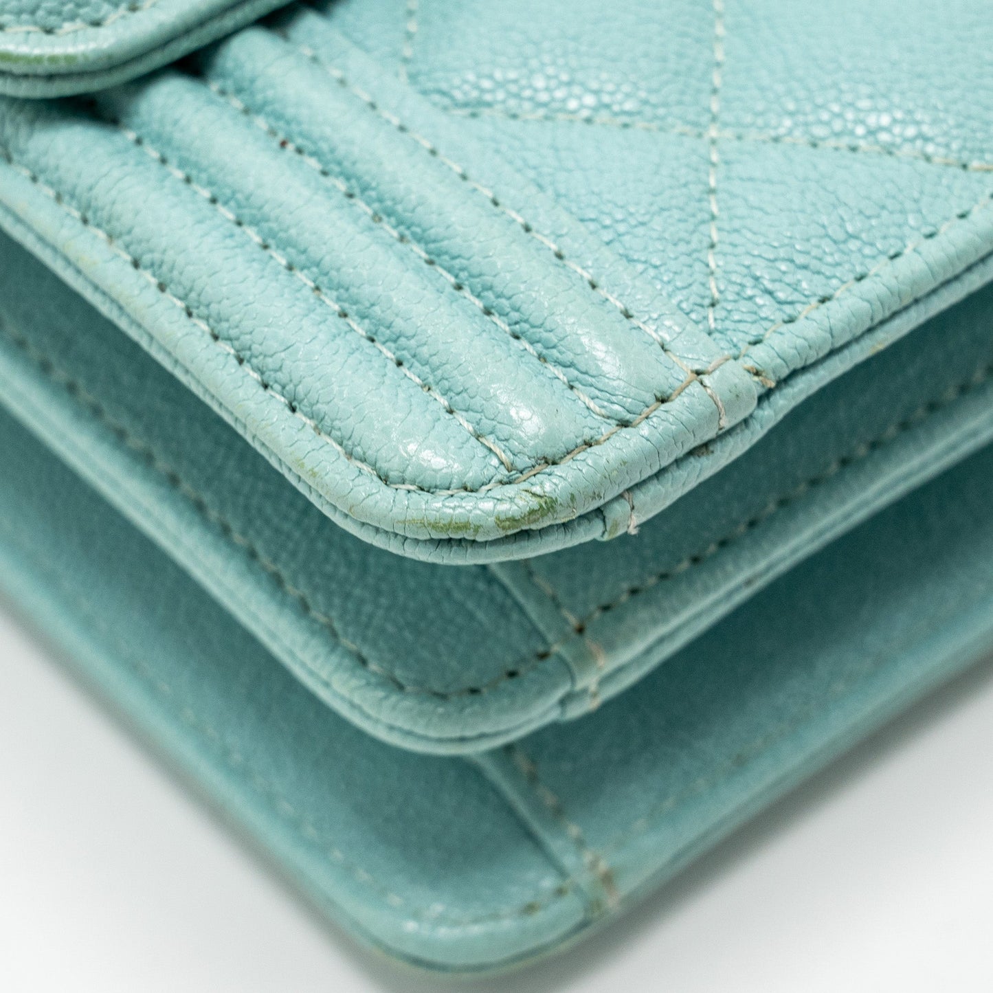 Chanel North South Boy Bag Caviar Light Blue
