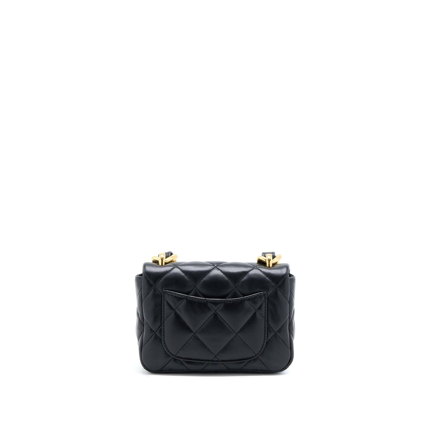 Chanel 22S Giant Chain Flap Shoulder Bag Lambskin Black  (Microchip)