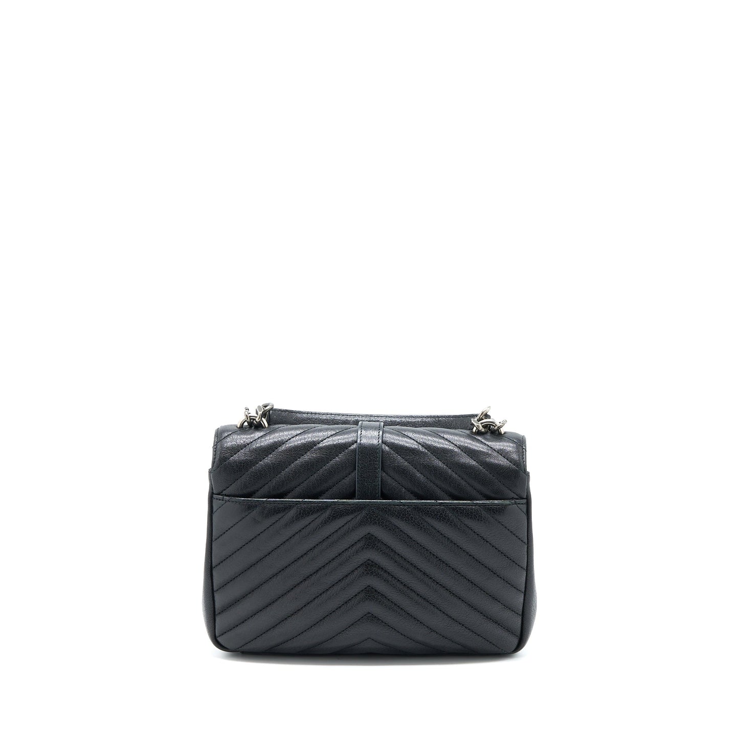 Saint Laurent/ Quilted Medium College Purse Lambskin Black Ruthenium Hardware